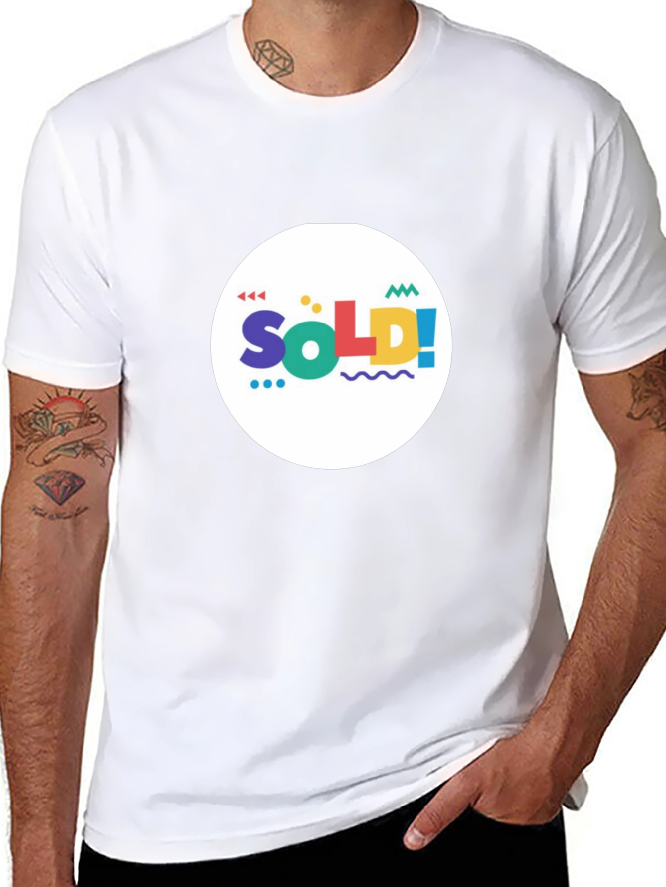 Funky Sold! Graphic Tee - Black Cotton T-Shirt