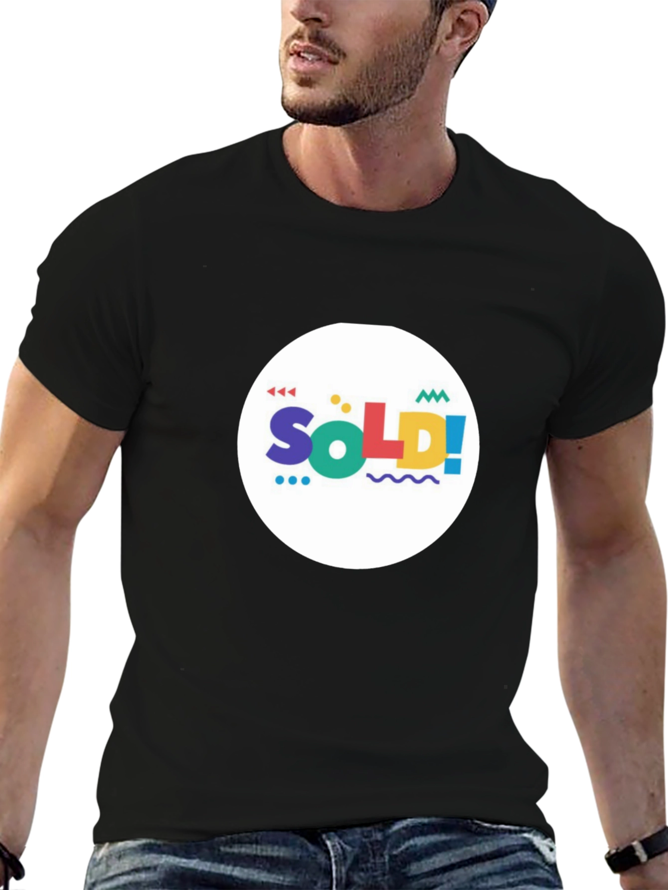 Funky Sold! Graphic Tee - Black Cotton T-Shirt