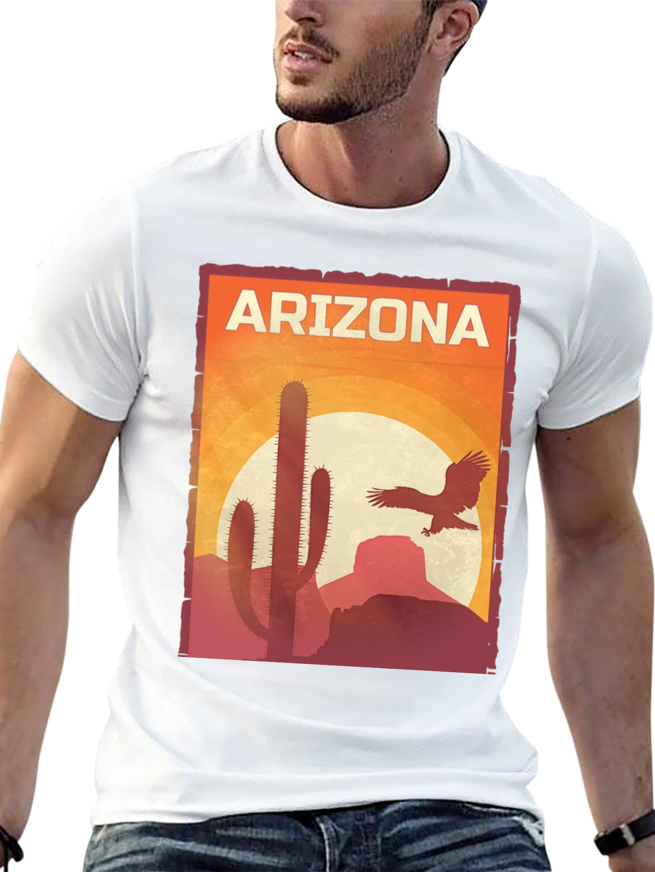 Arizona Desert Graphic Tee - Black Cotton Shirt