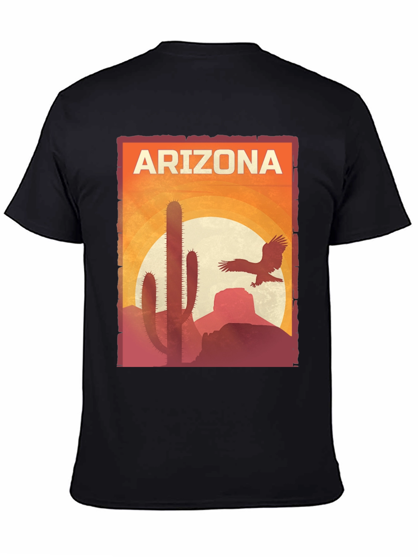 Arizona Desert Graphic Tee - Black Cotton Shirt