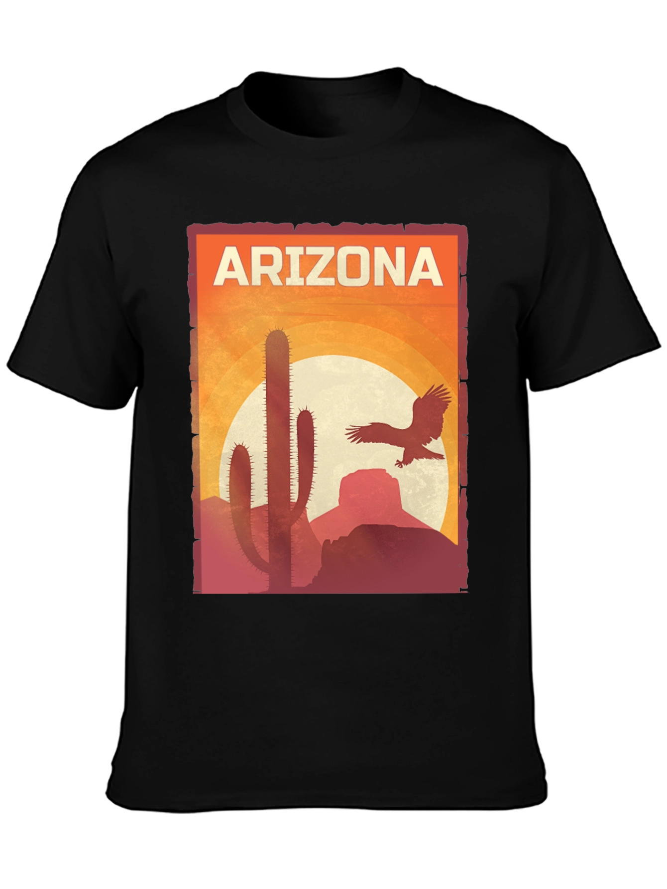 Arizona Desert Graphic Tee - Black Cotton Shirt