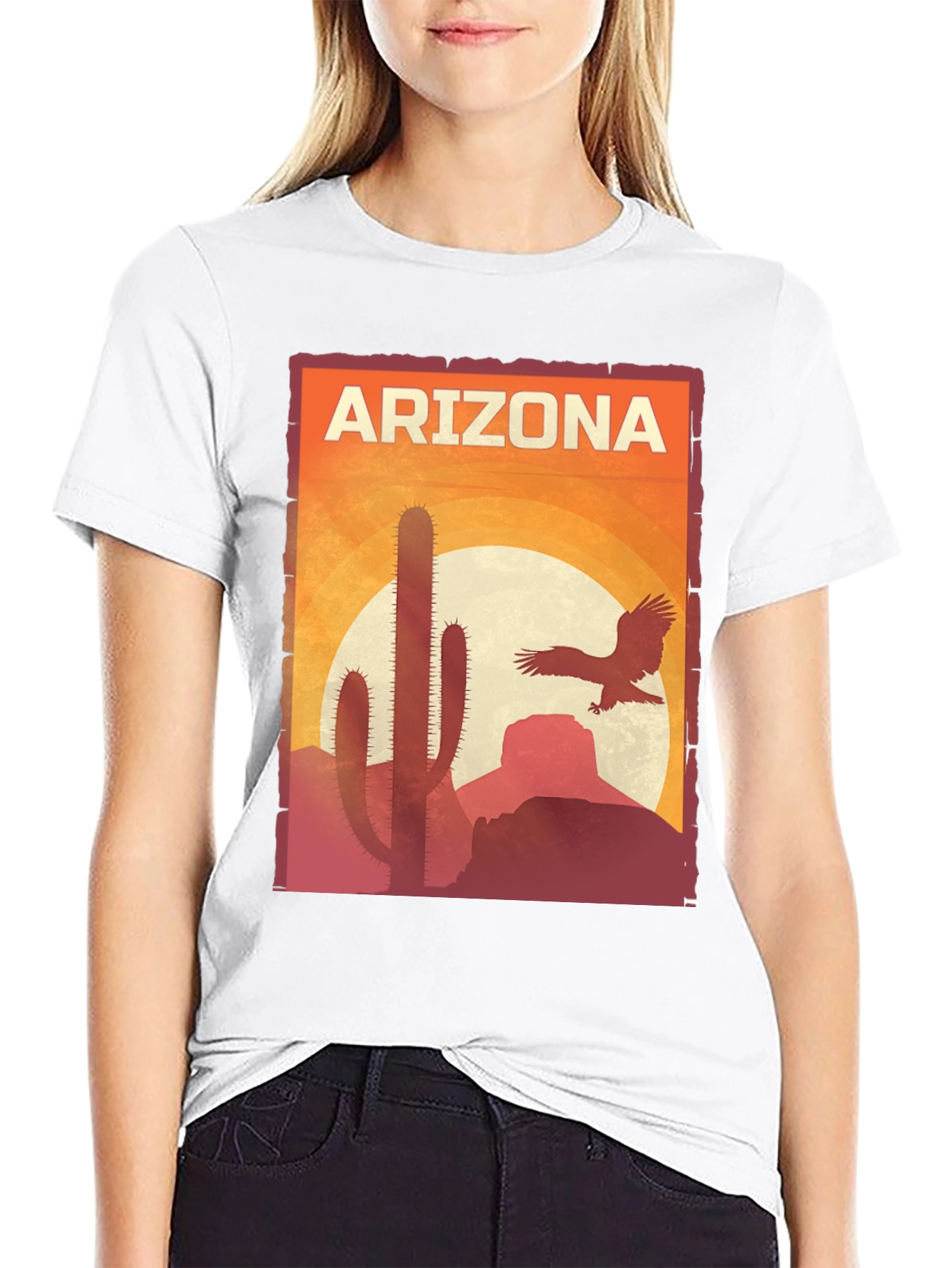 Arizona Desert Graphic Tee - Black Cotton Shirt