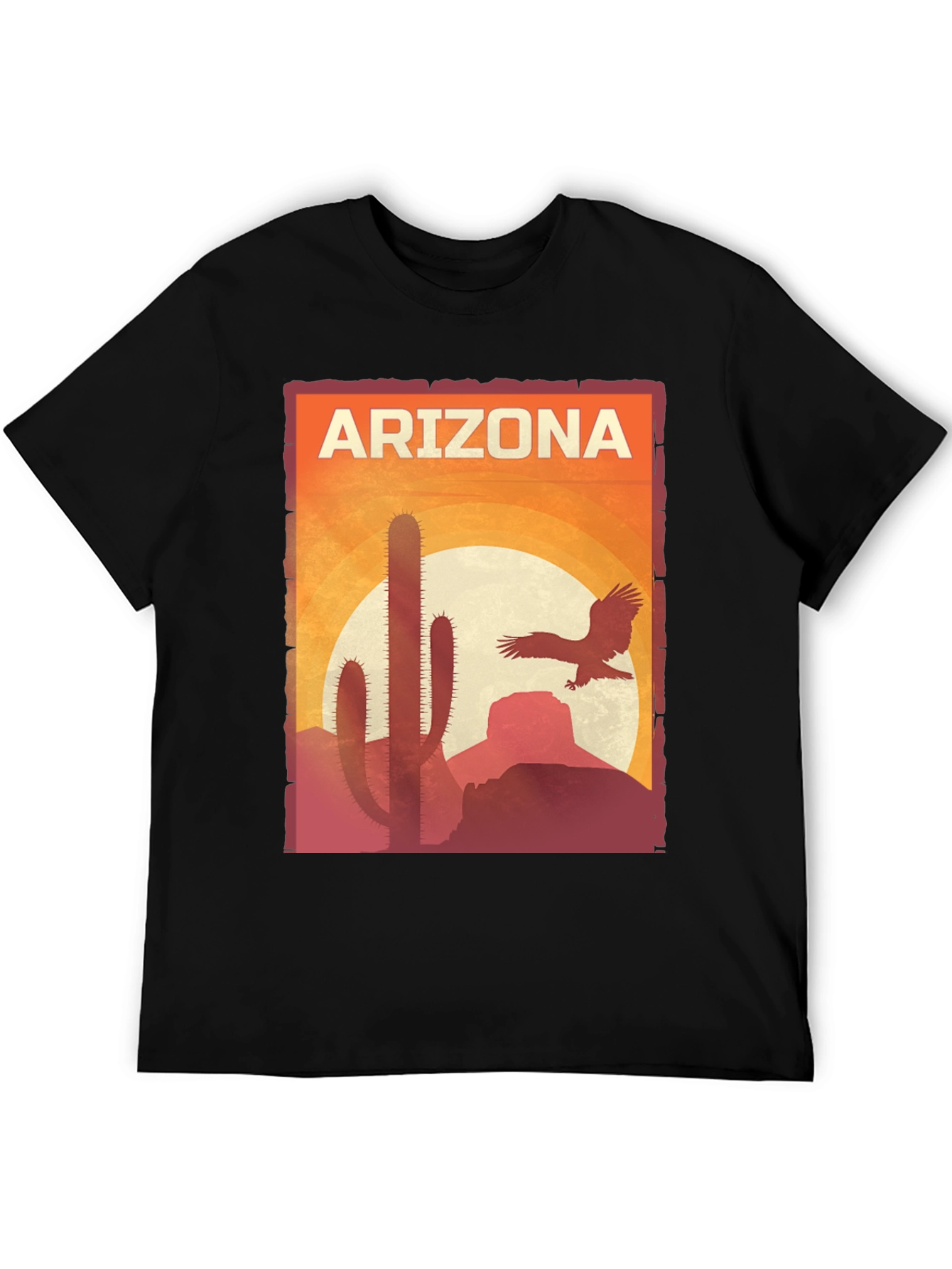 Arizona Desert Graphic Tee - Black Cotton Shirt