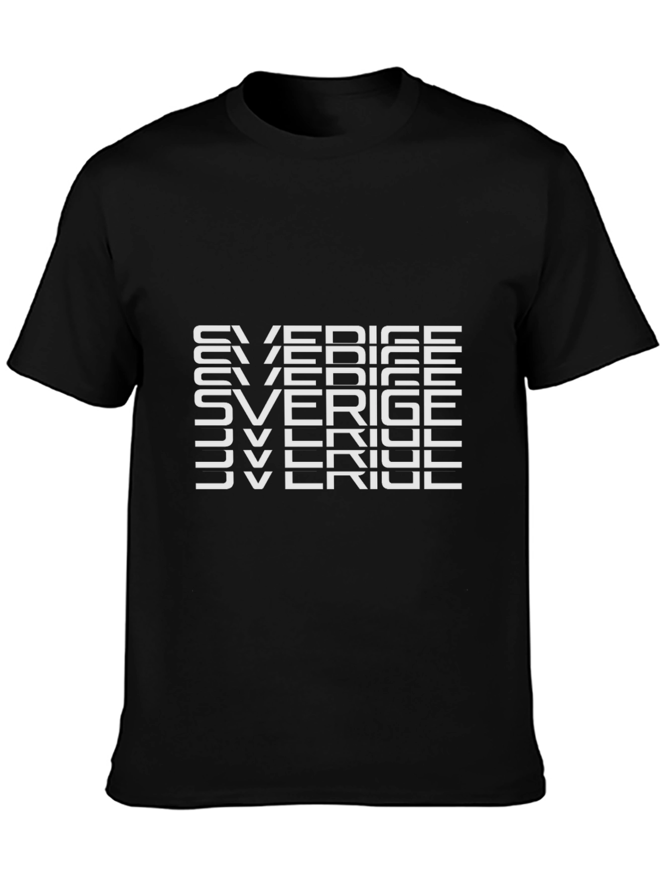 SVERIGE Tee - Modern Graphic Print - Black T-Shirt