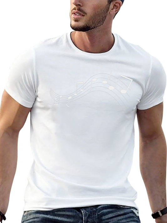 Musical Note Graphic Tee - Black Cotton T-Shirt