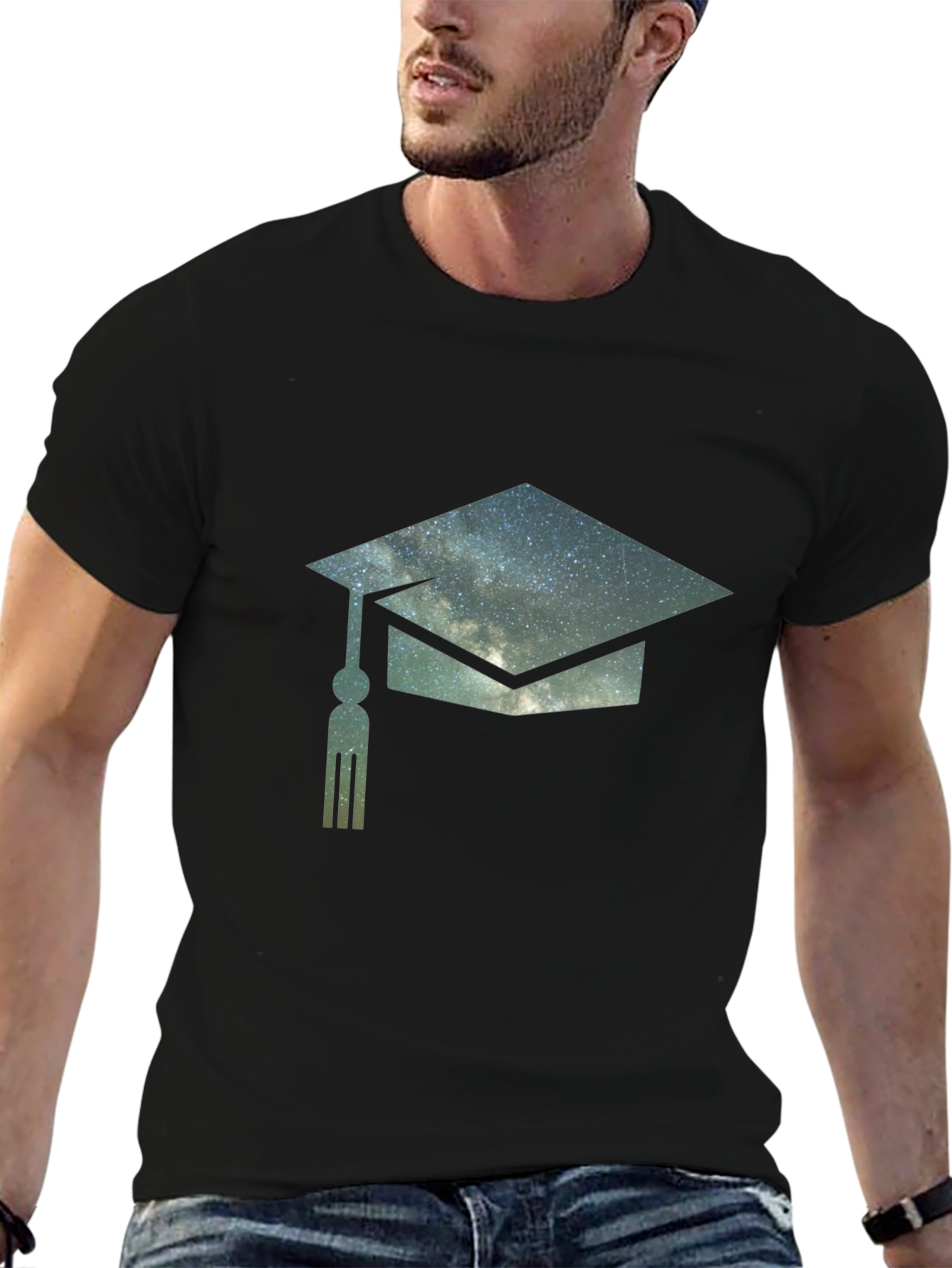 Graduation Cap Galaxy Graphic Tee