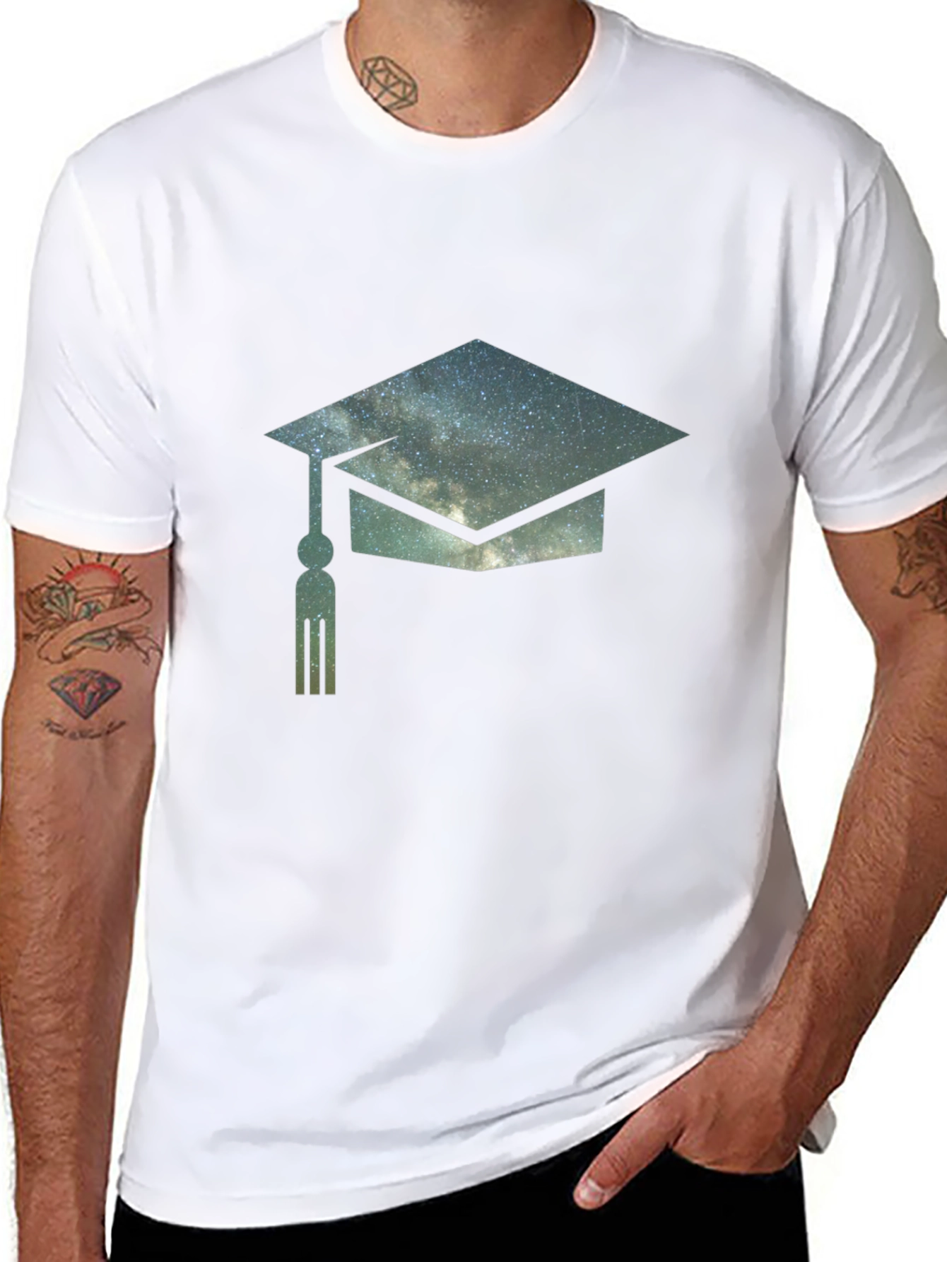 Graduation Cap Galaxy Graphic Tee