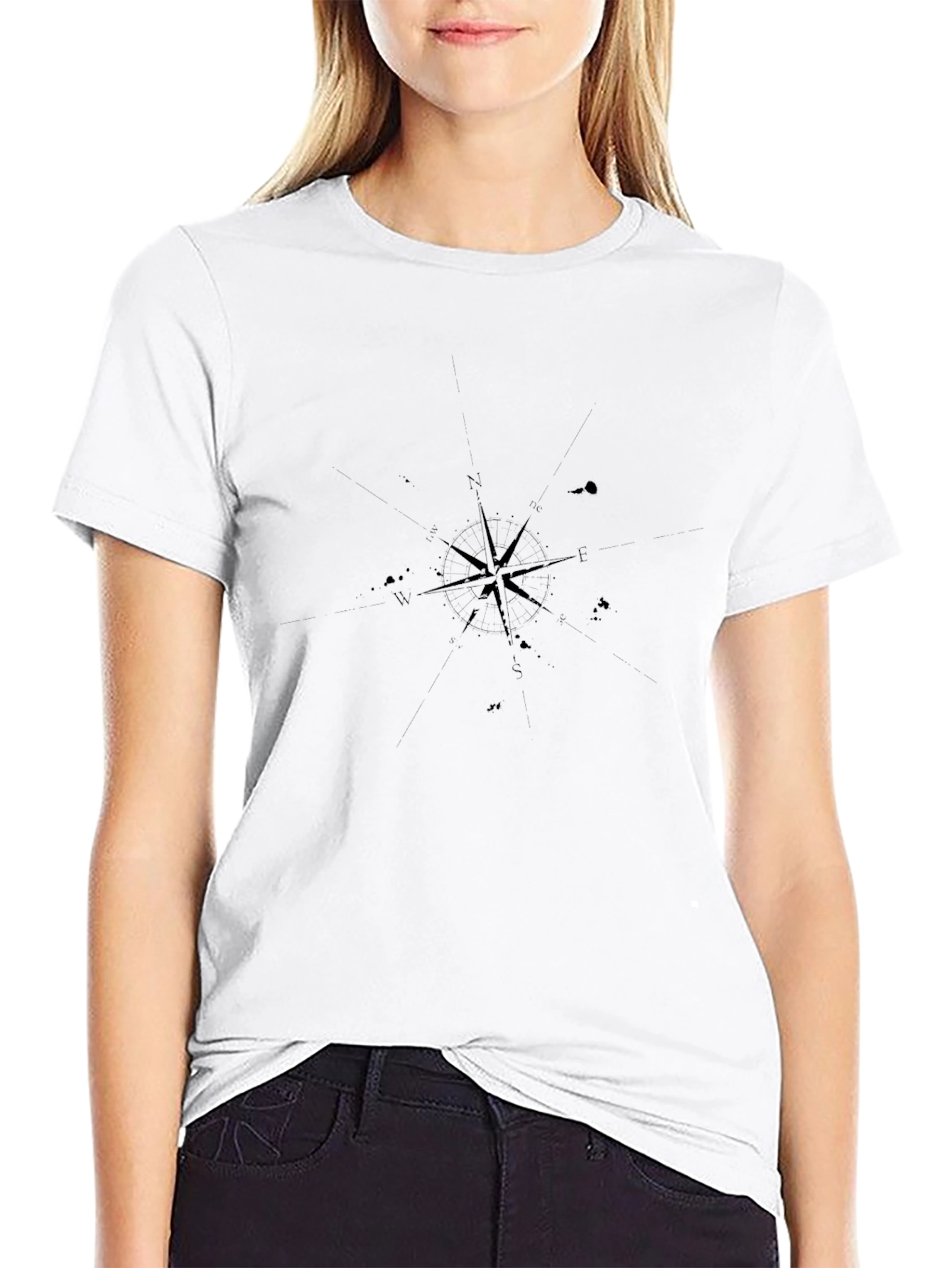 Black Compass Star Graphic T-Shirt