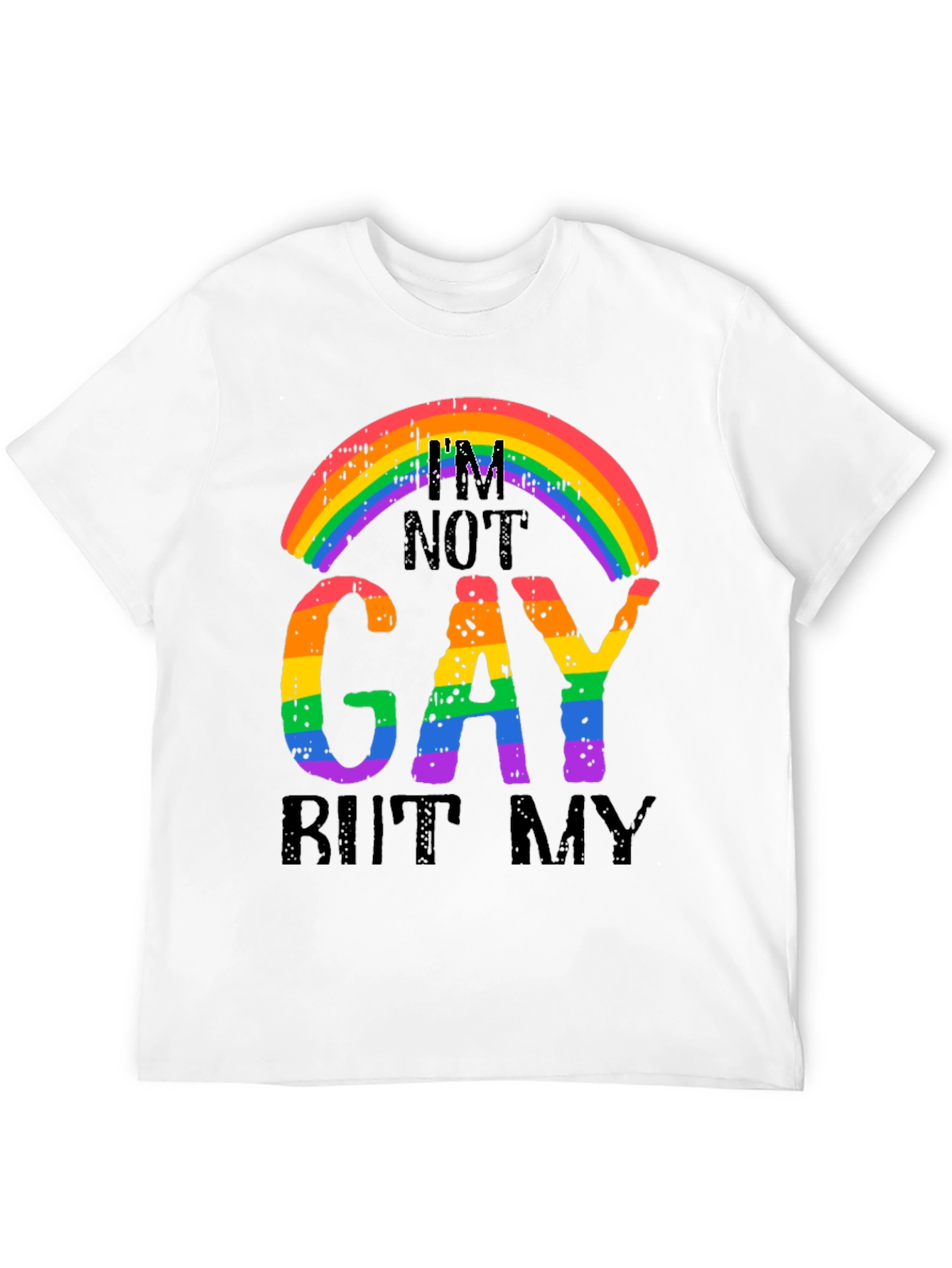 Rainbow Graphic T-Shirt - Im Not Gay But My...