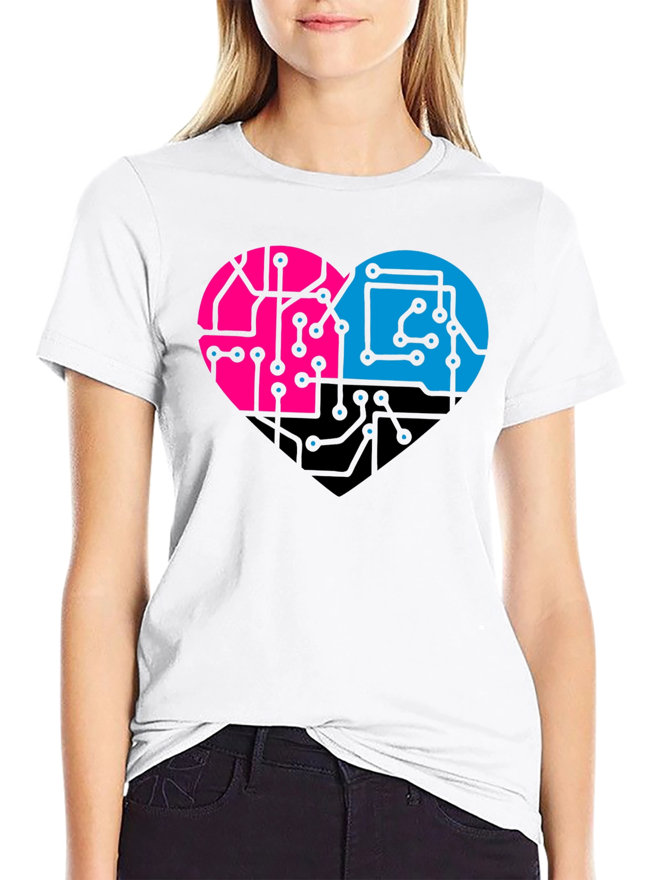Circuit Heart T-Shirt - Stylish Tech Love