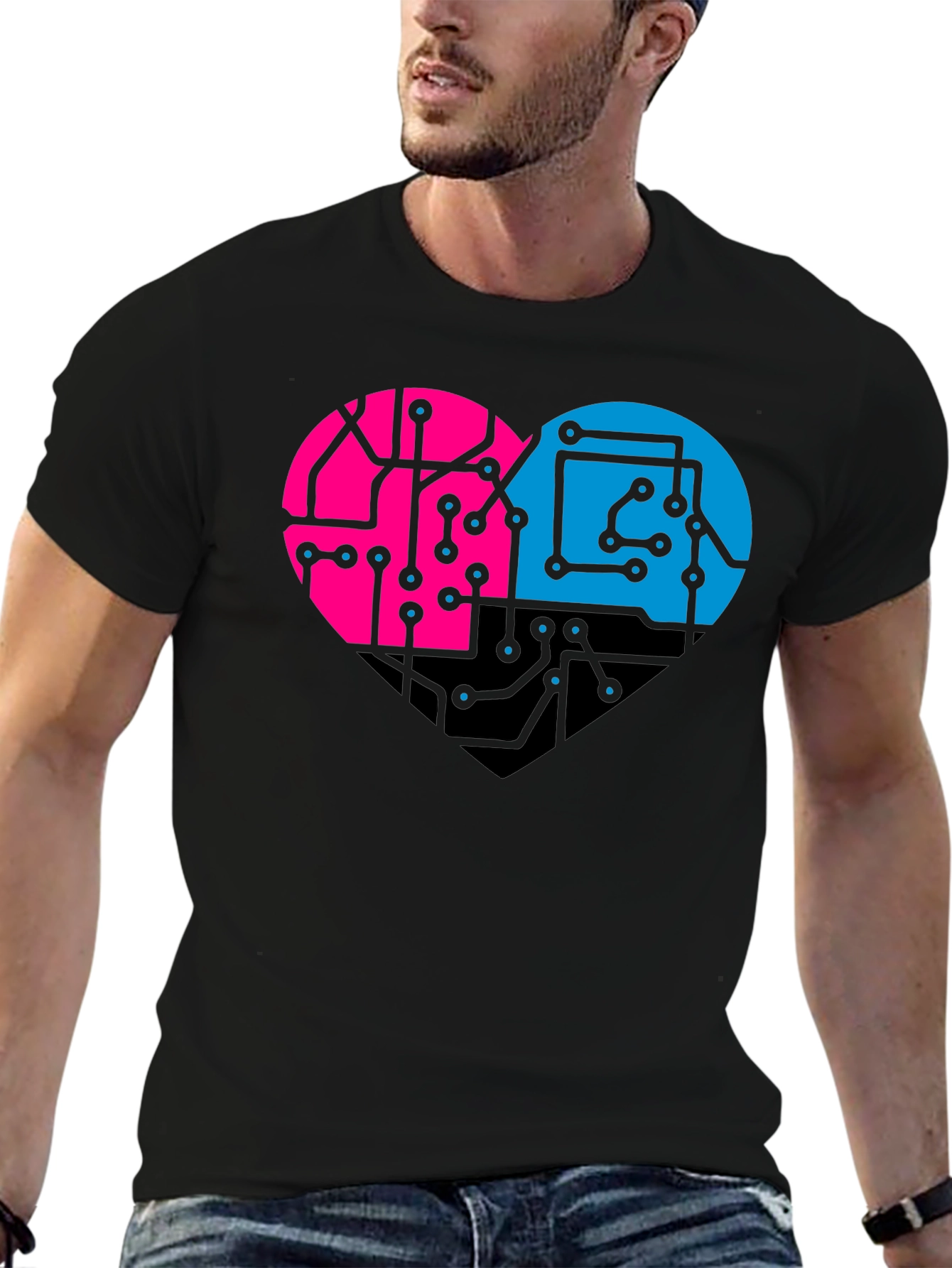 Circuit Heart T-Shirt - Stylish Tech Love