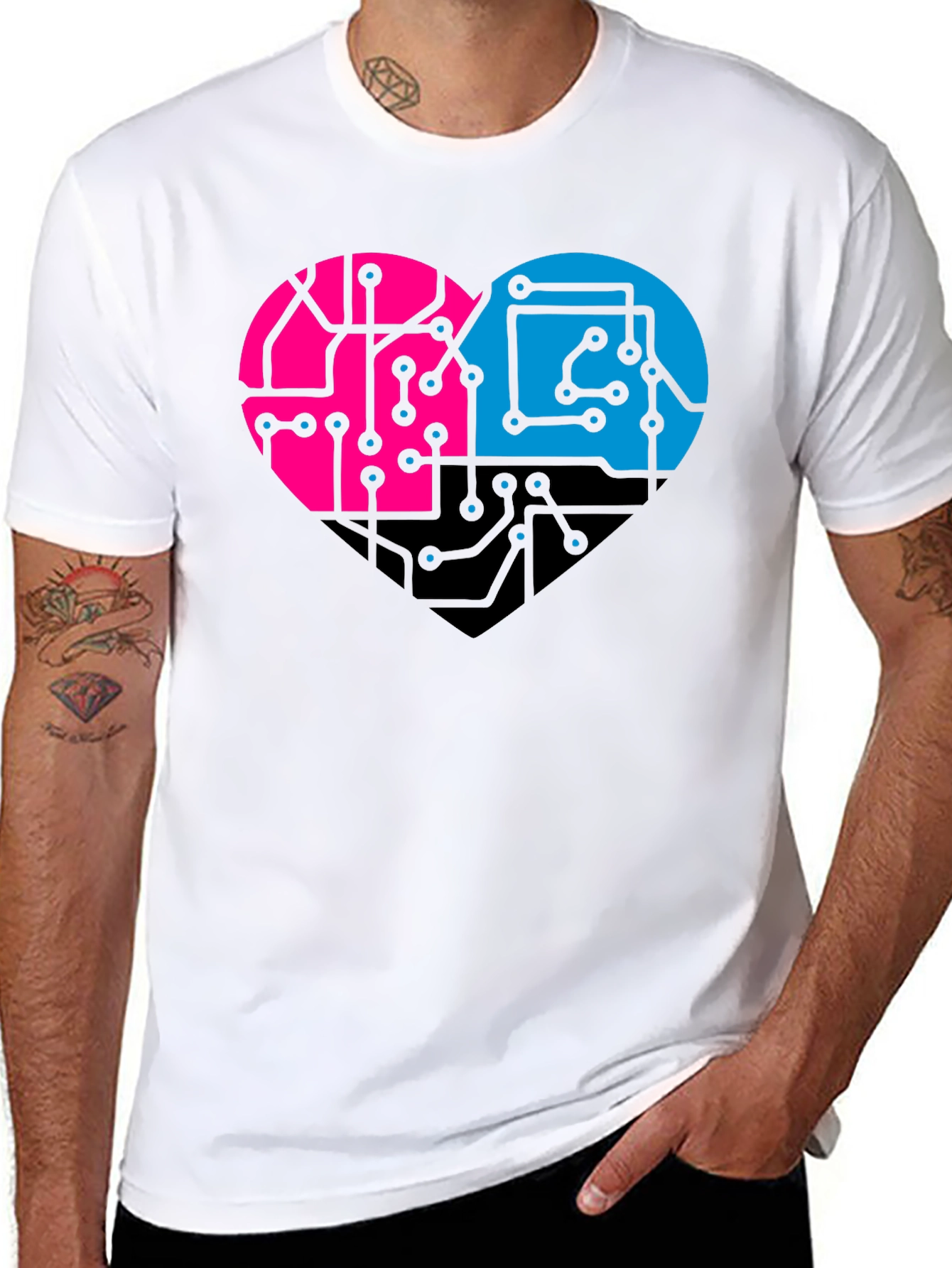 Circuit Heart T-Shirt - Stylish Tech Love