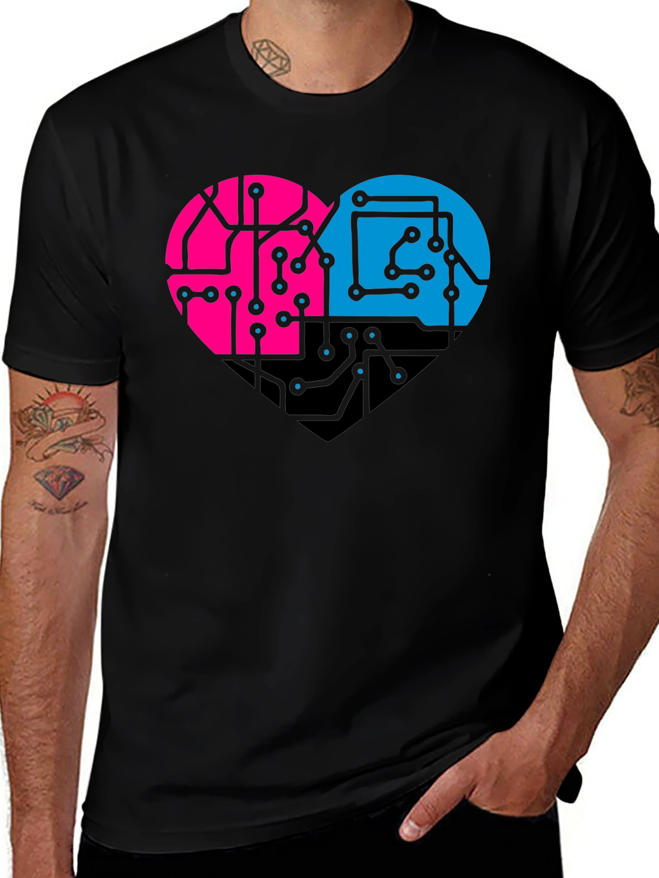 Circuit Heart T-Shirt - Stylish Tech Love