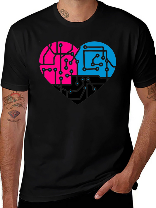 Circuit Heart T-Shirt - Stylish Tech Love