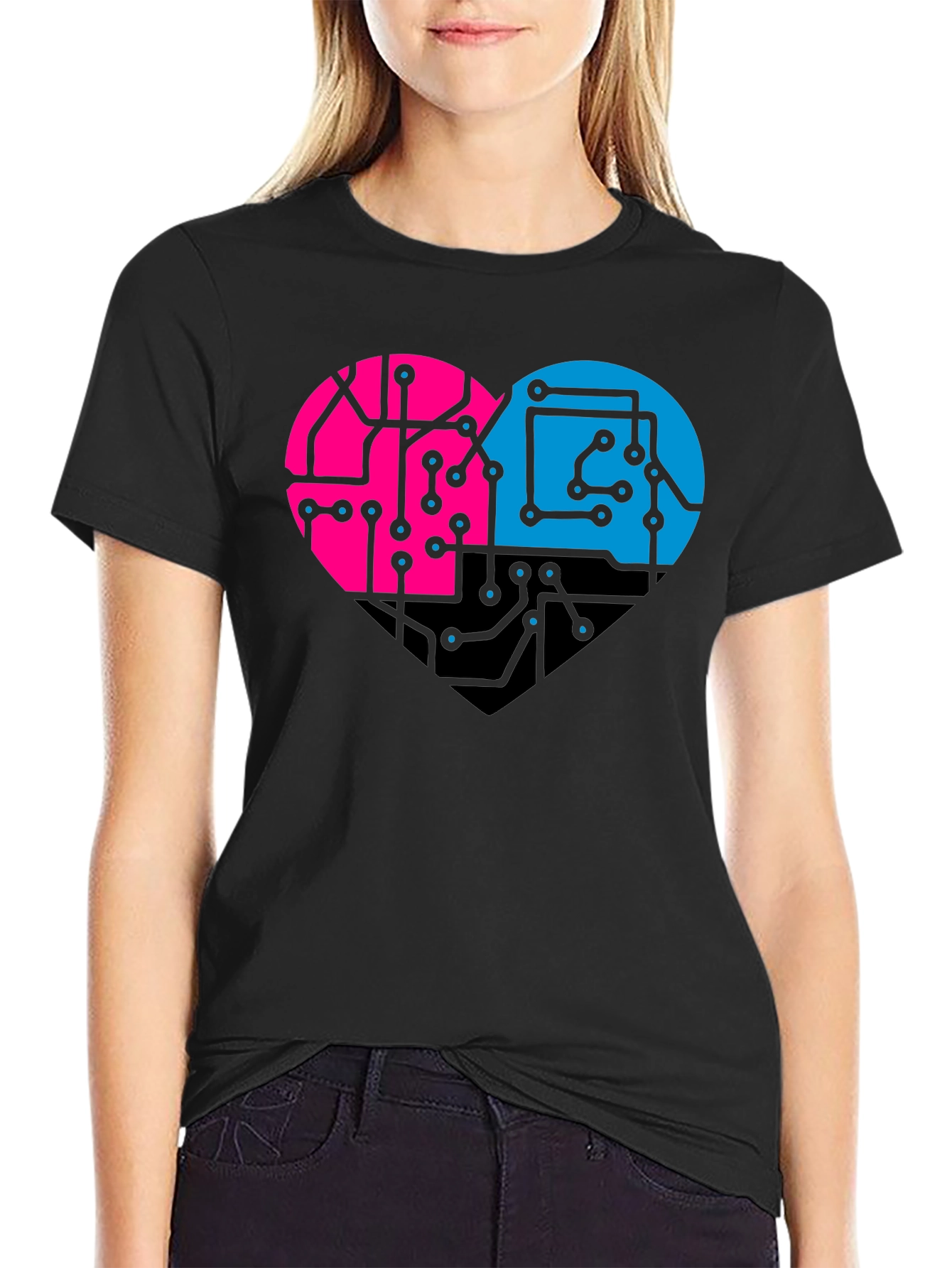 Circuit Heart T-Shirt - Stylish Tech Love