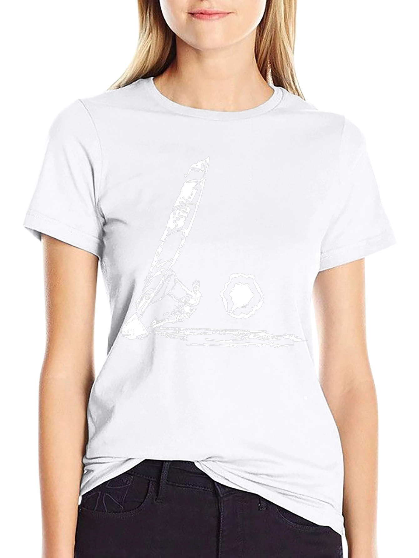 Black T-Shirt with Abstract Guitar Design