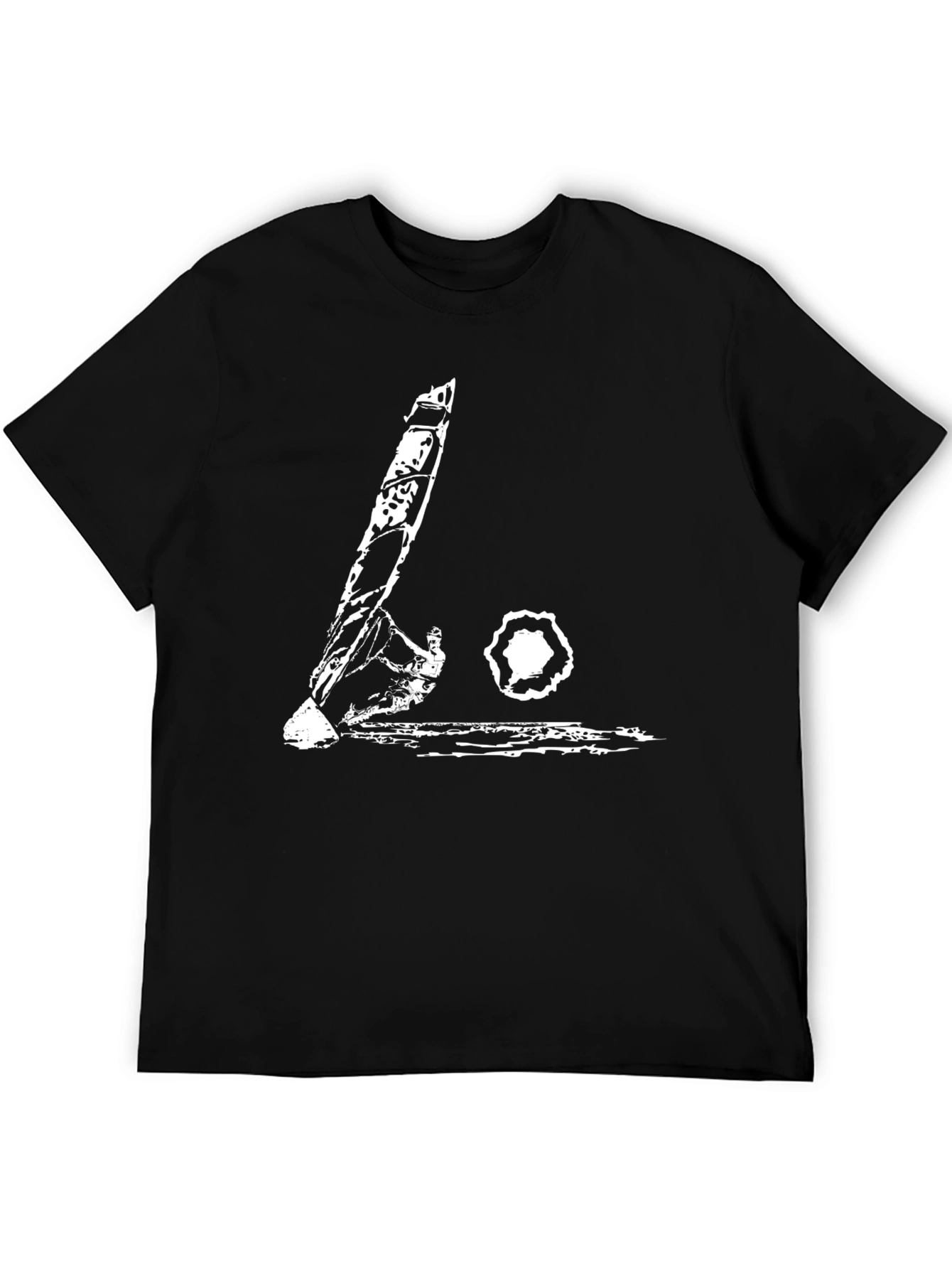 Black T-Shirt with Abstract Guitar Design