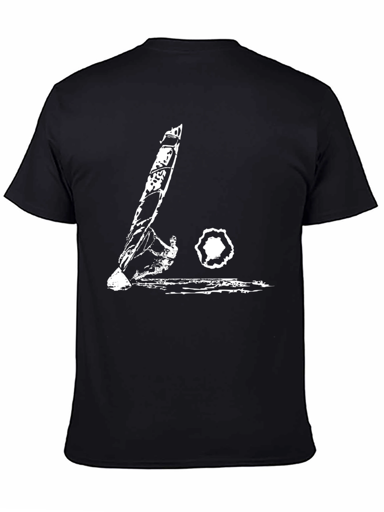 Black T-Shirt with Abstract Guitar Design
