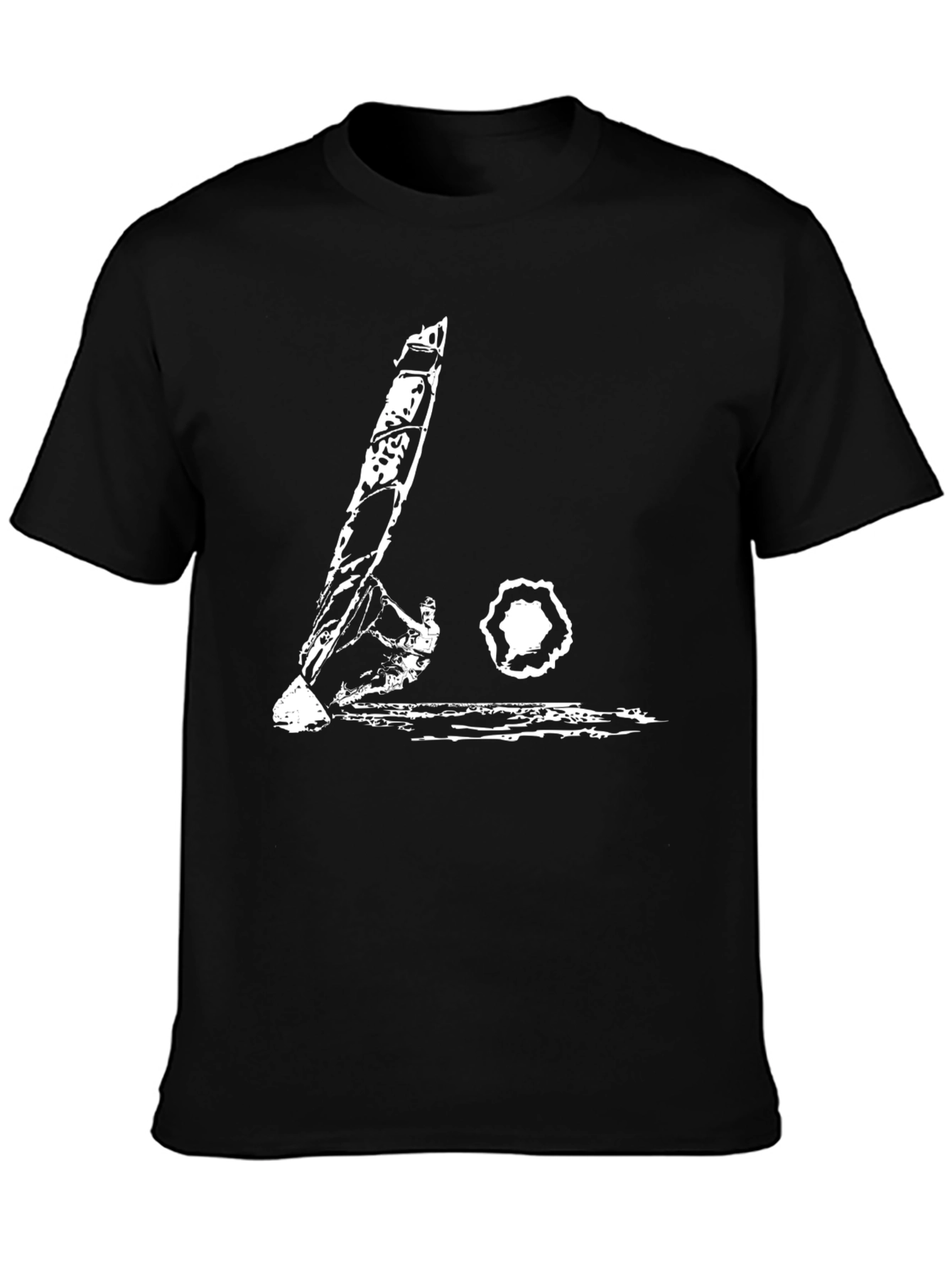 Black T-Shirt with Abstract Guitar Design