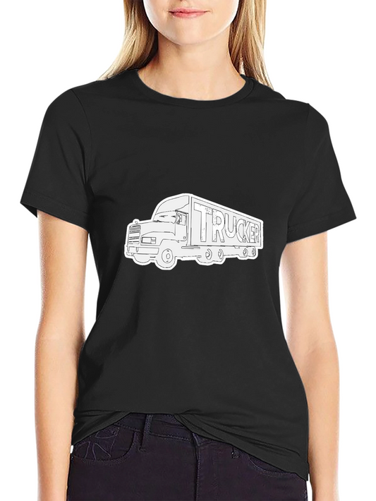 Trucker Tee - Black Truck Graphic T-Shirt