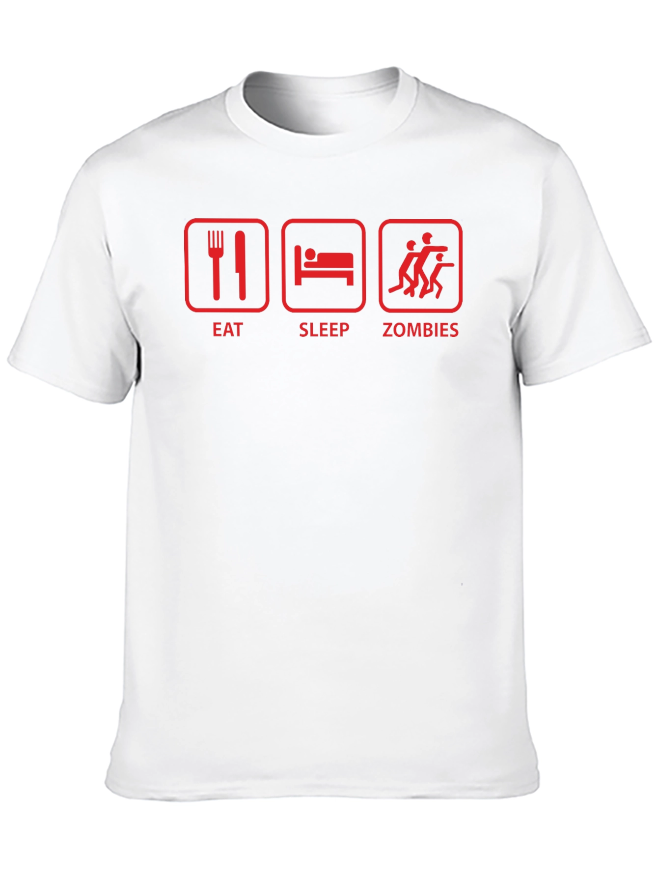 Eat Sleep Zombies Black Graphic T-Shirt