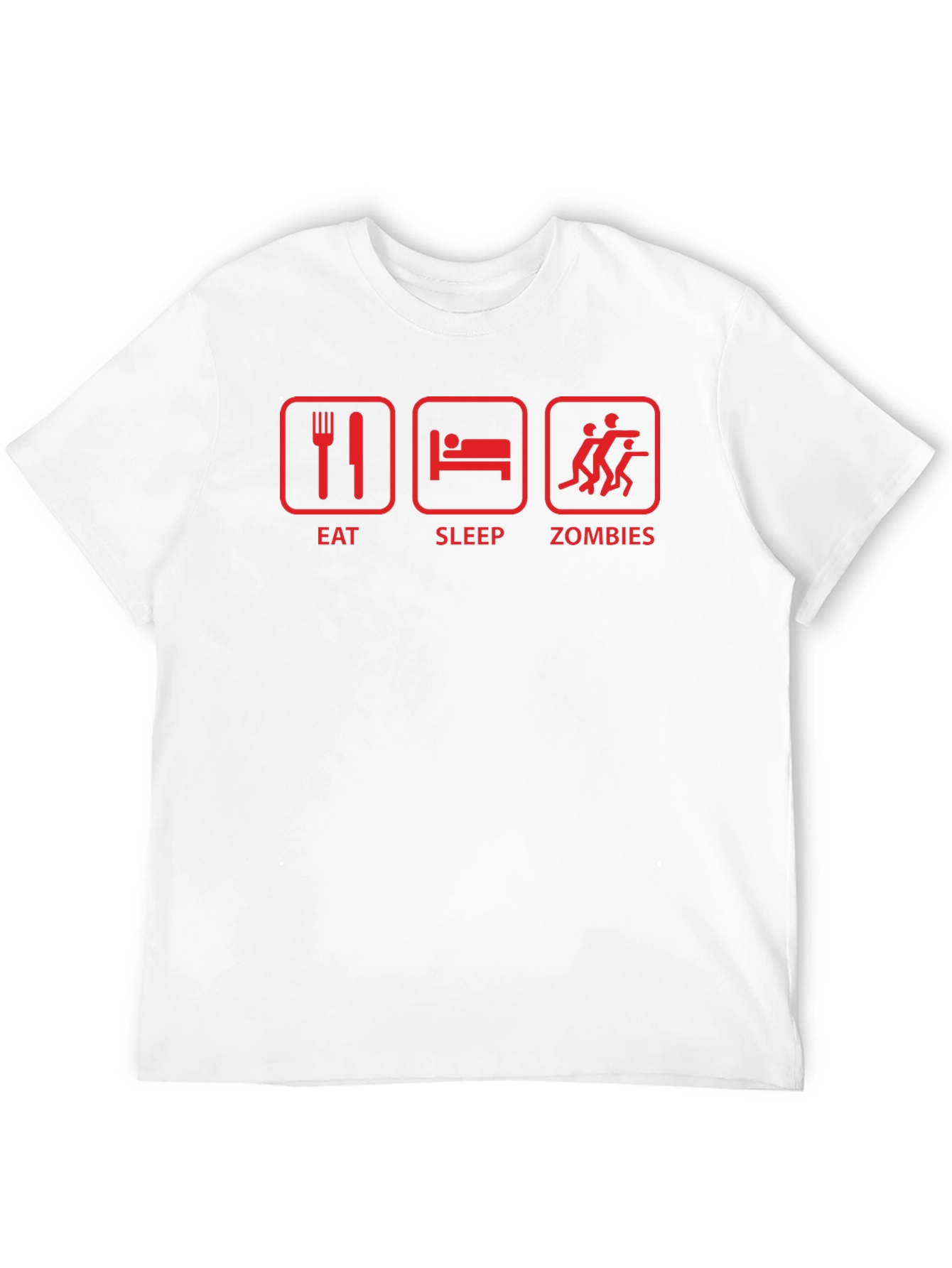 Eat Sleep Zombies Black Graphic T-Shirt