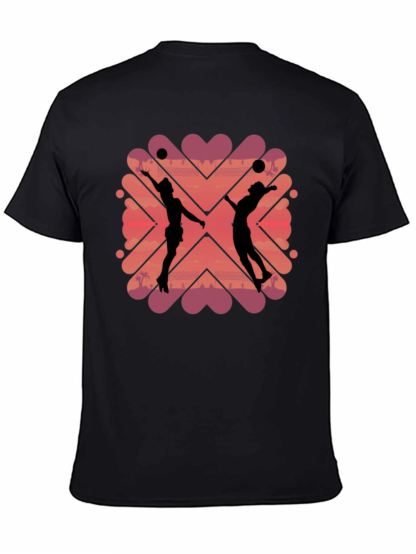 Volleyball Sunset Graphic T-Shirt
