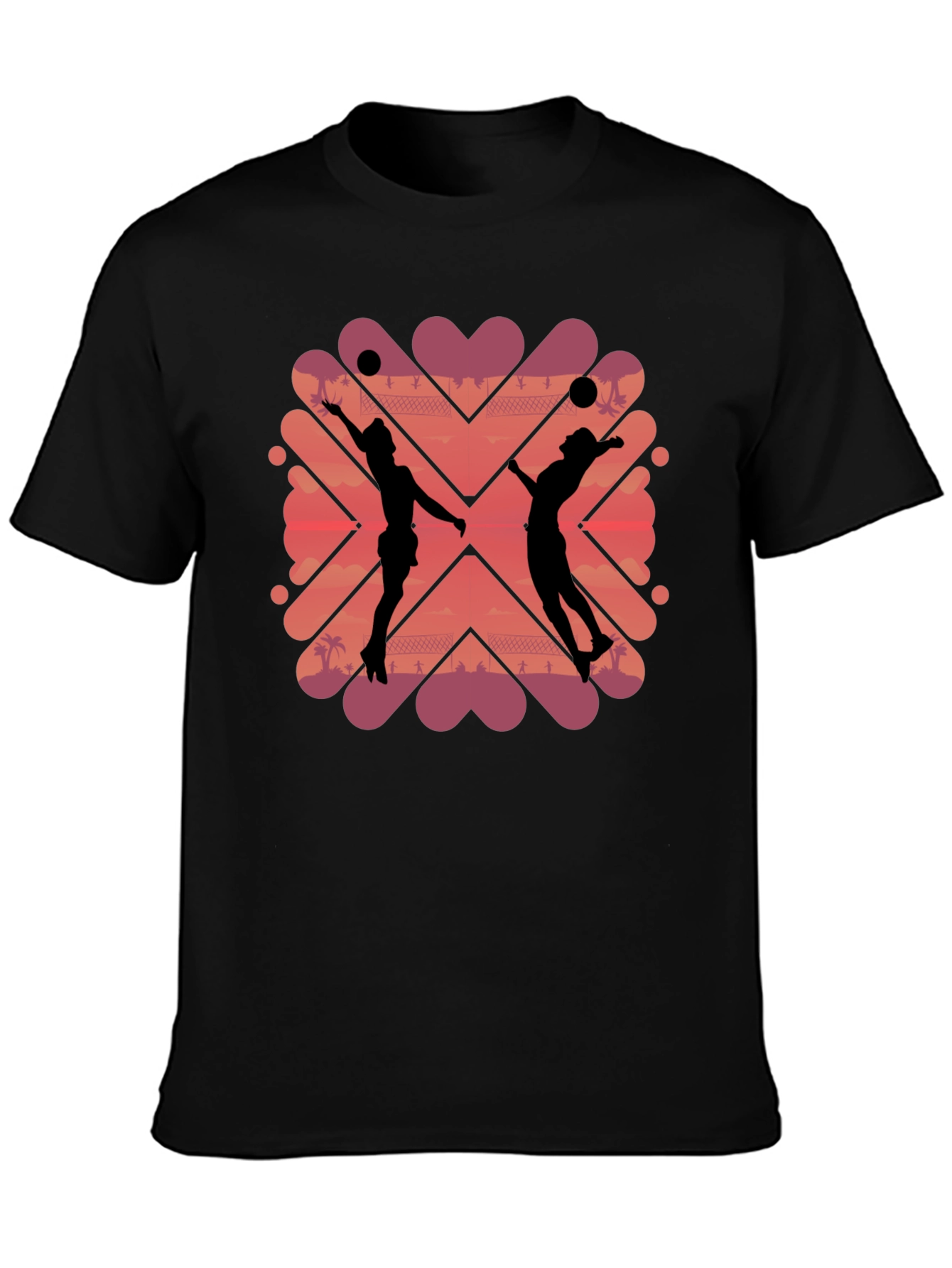 Volleyball Sunset Graphic T-Shirt