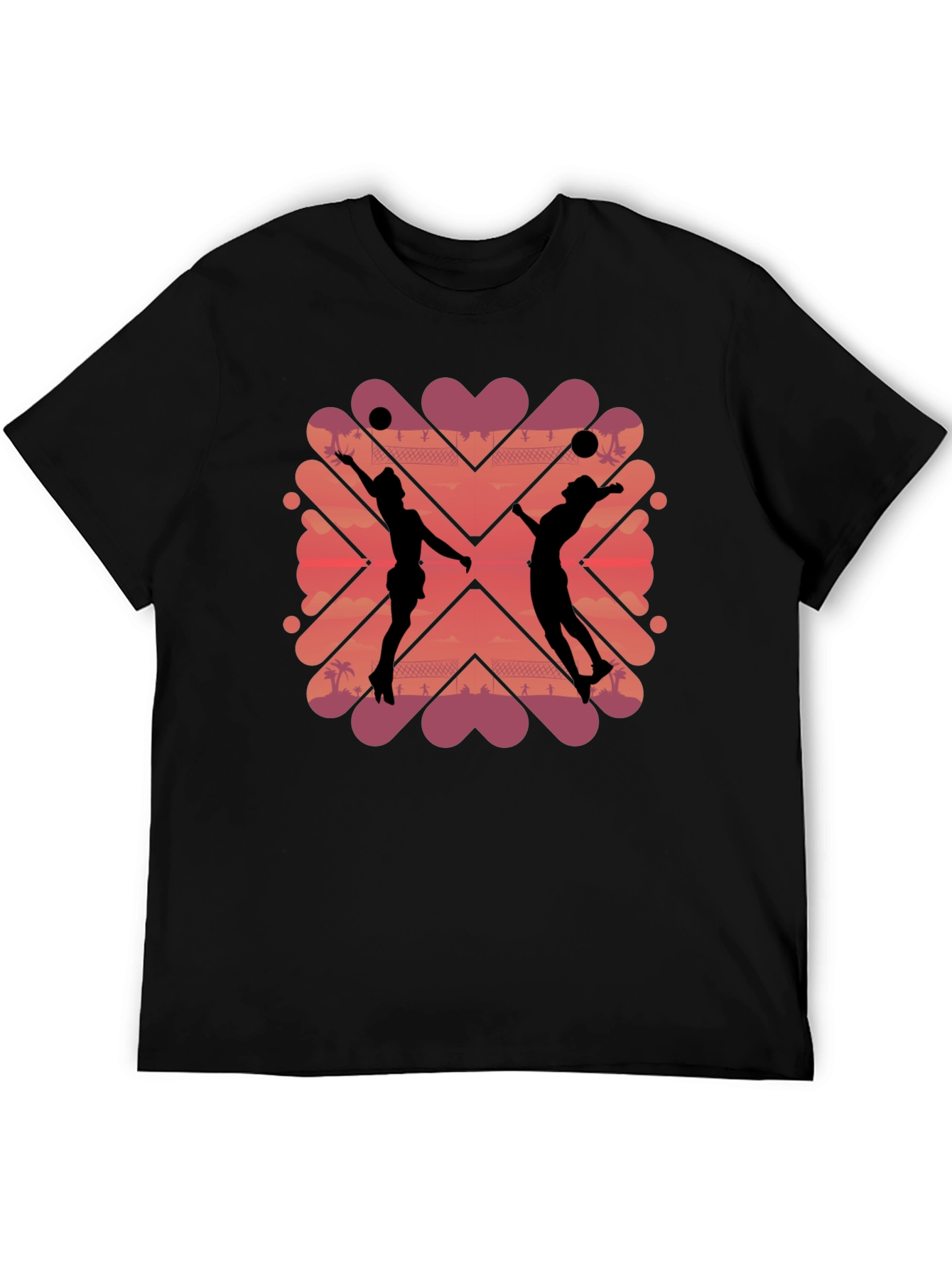 Volleyball Sunset Graphic T-Shirt