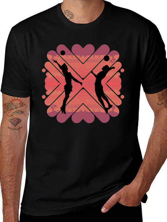 Volleyball Sunset Graphic T-Shirt