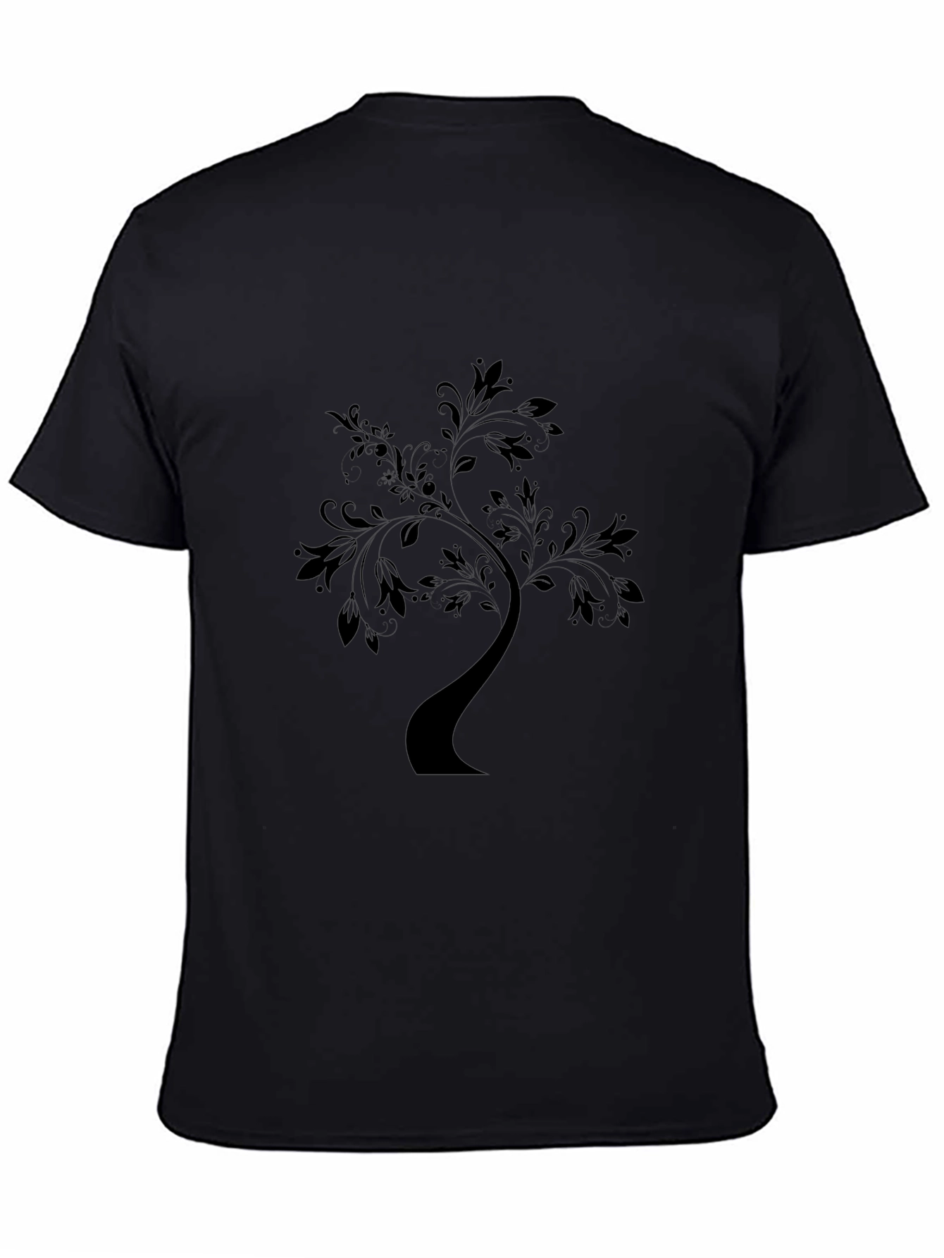 Elegant Tree Graphic Black T-Shirt