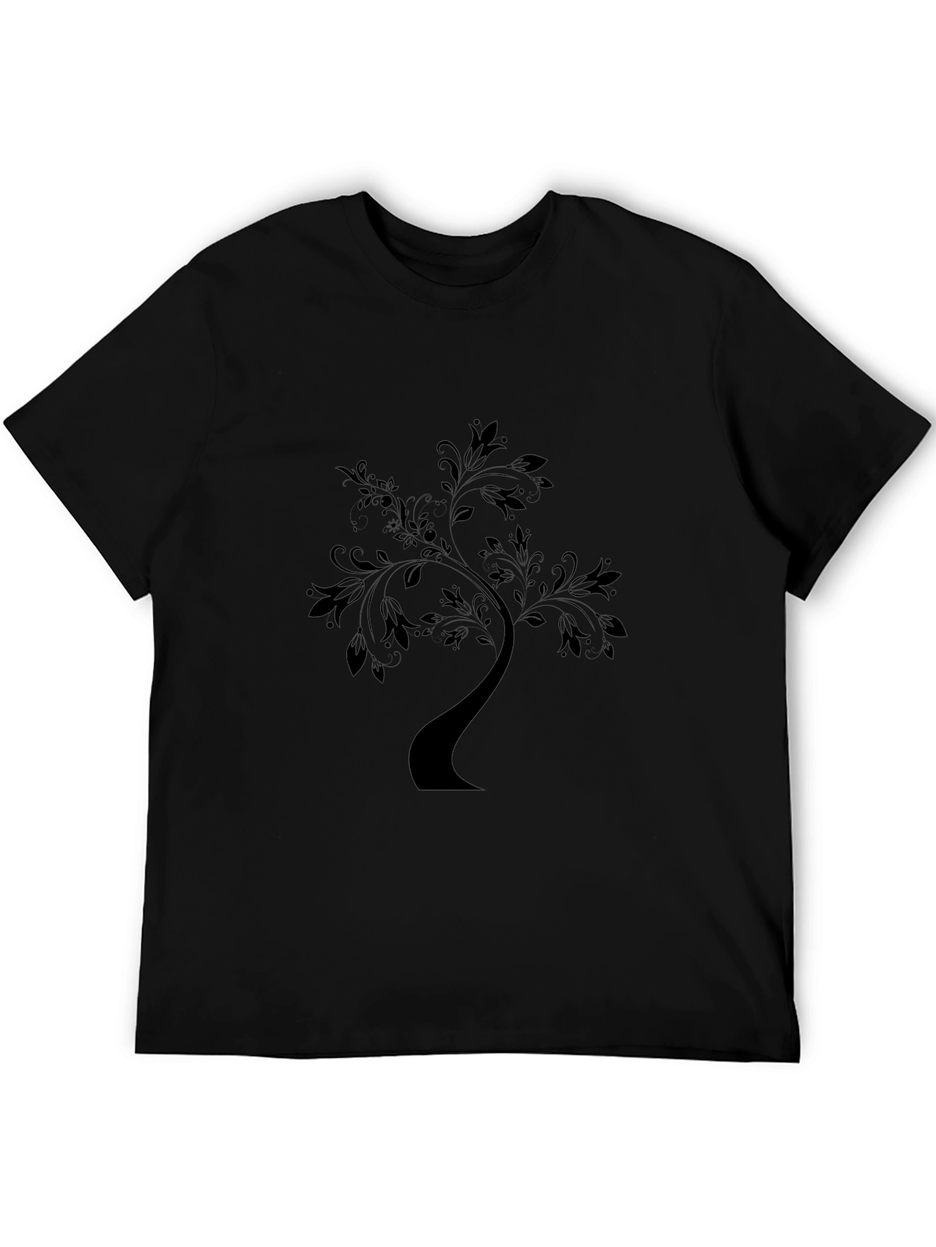 Elegant Tree Graphic Black T-Shirt