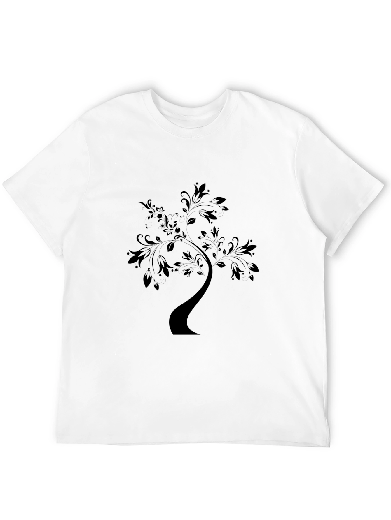Elegant Tree Graphic Black T-Shirt