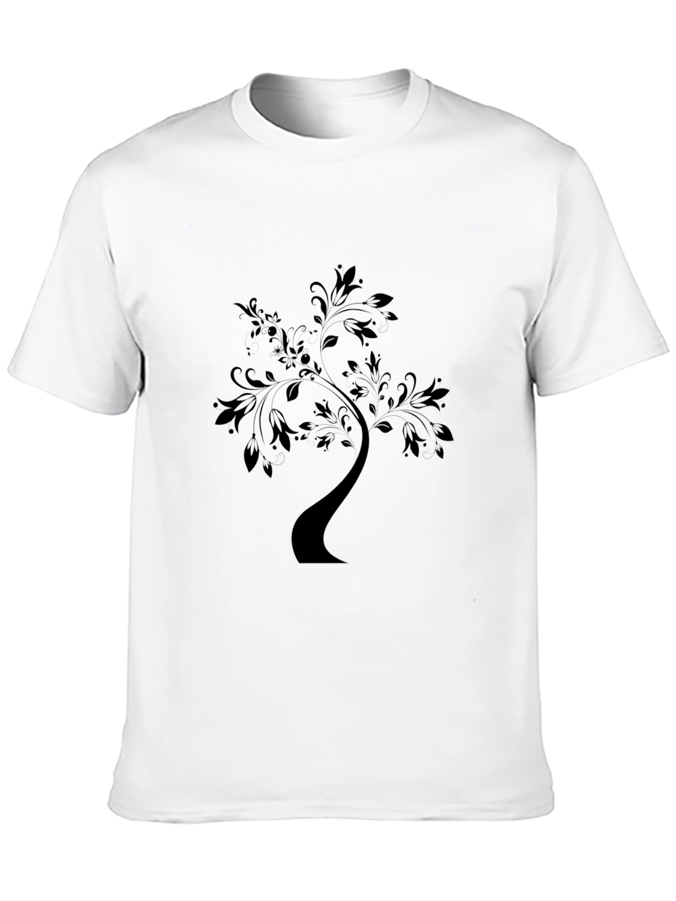 Elegant Tree Graphic Black T-Shirt