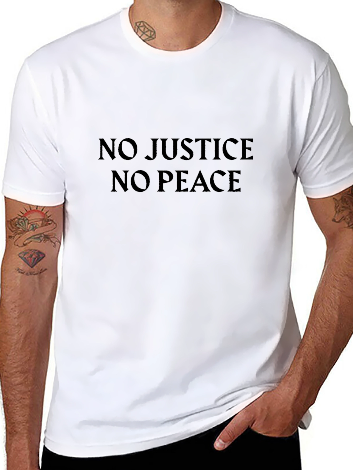 No Justice No Peace Graphic Tee - Black