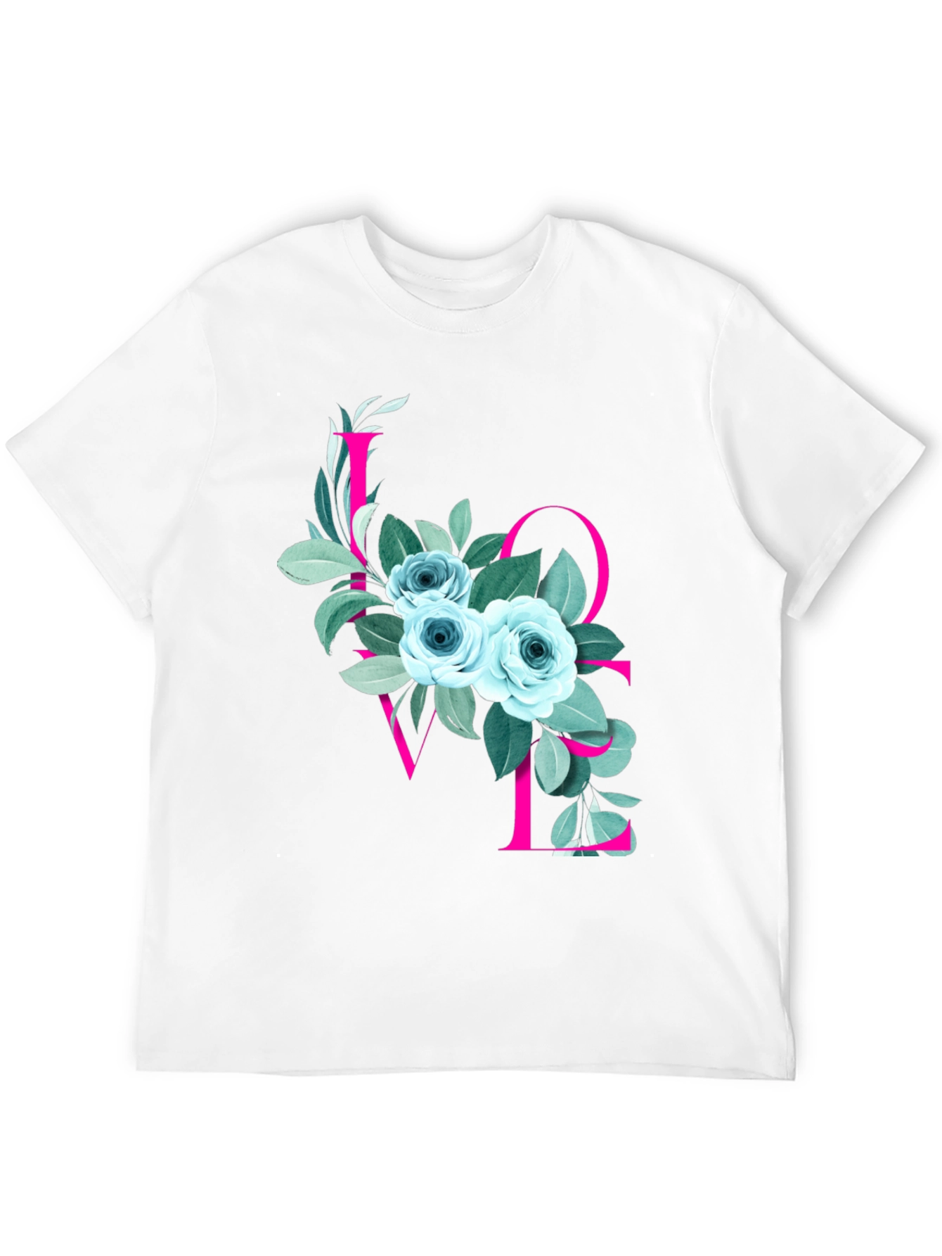 Floral LOVE Graphic T-Shirt - Stylish Mens Tee