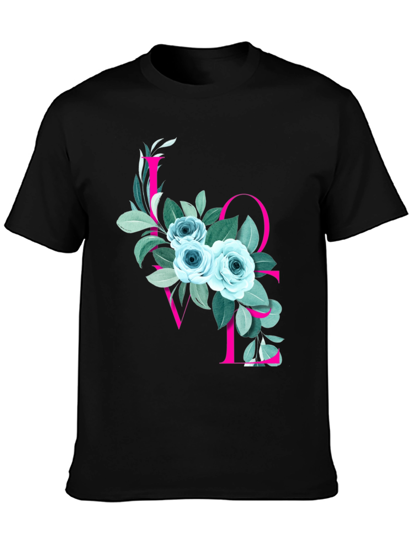 Floral LOVE Graphic T-Shirt - Stylish Mens Tee
