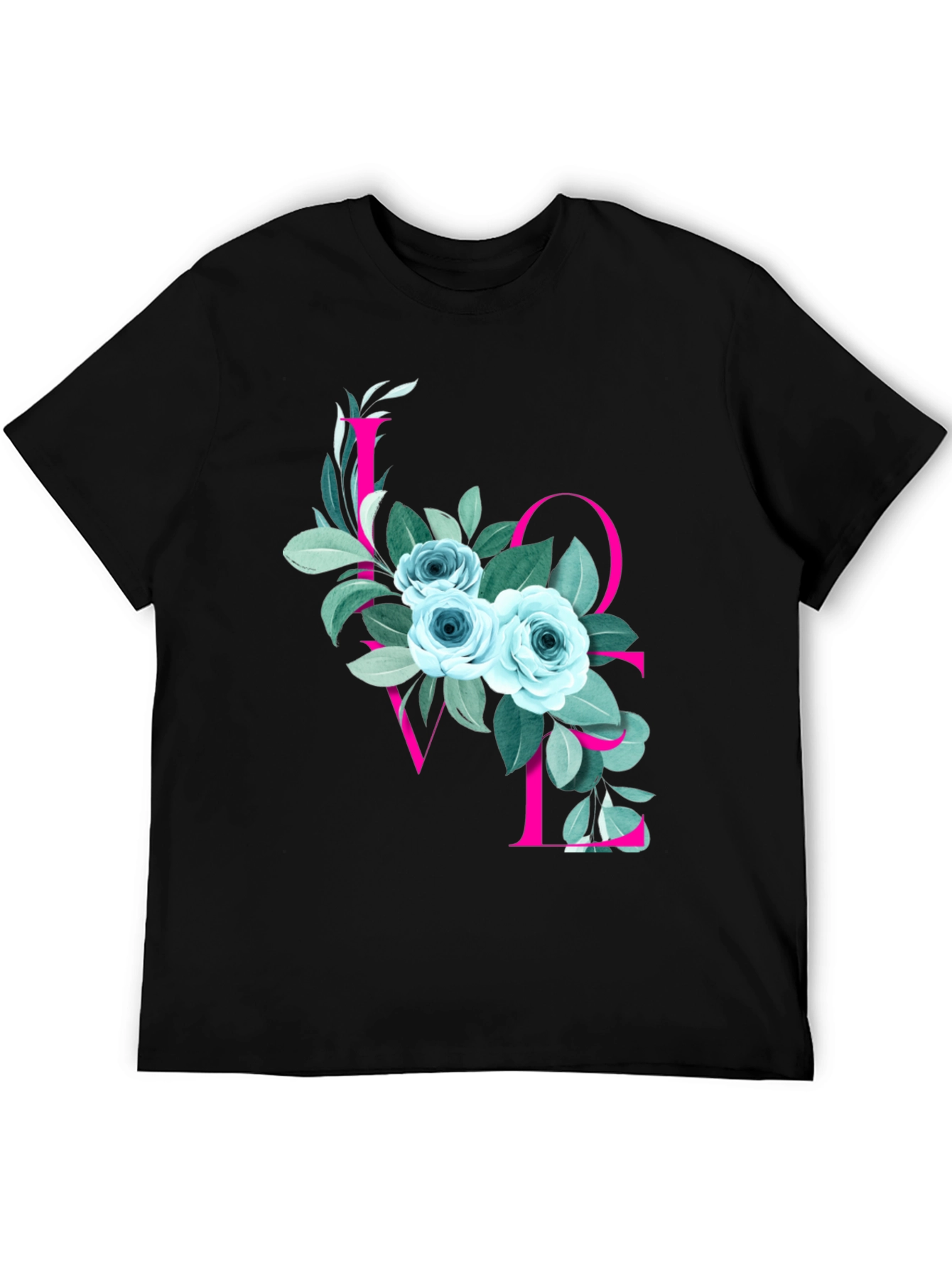 Floral LOVE Graphic T-Shirt - Stylish Mens Tee