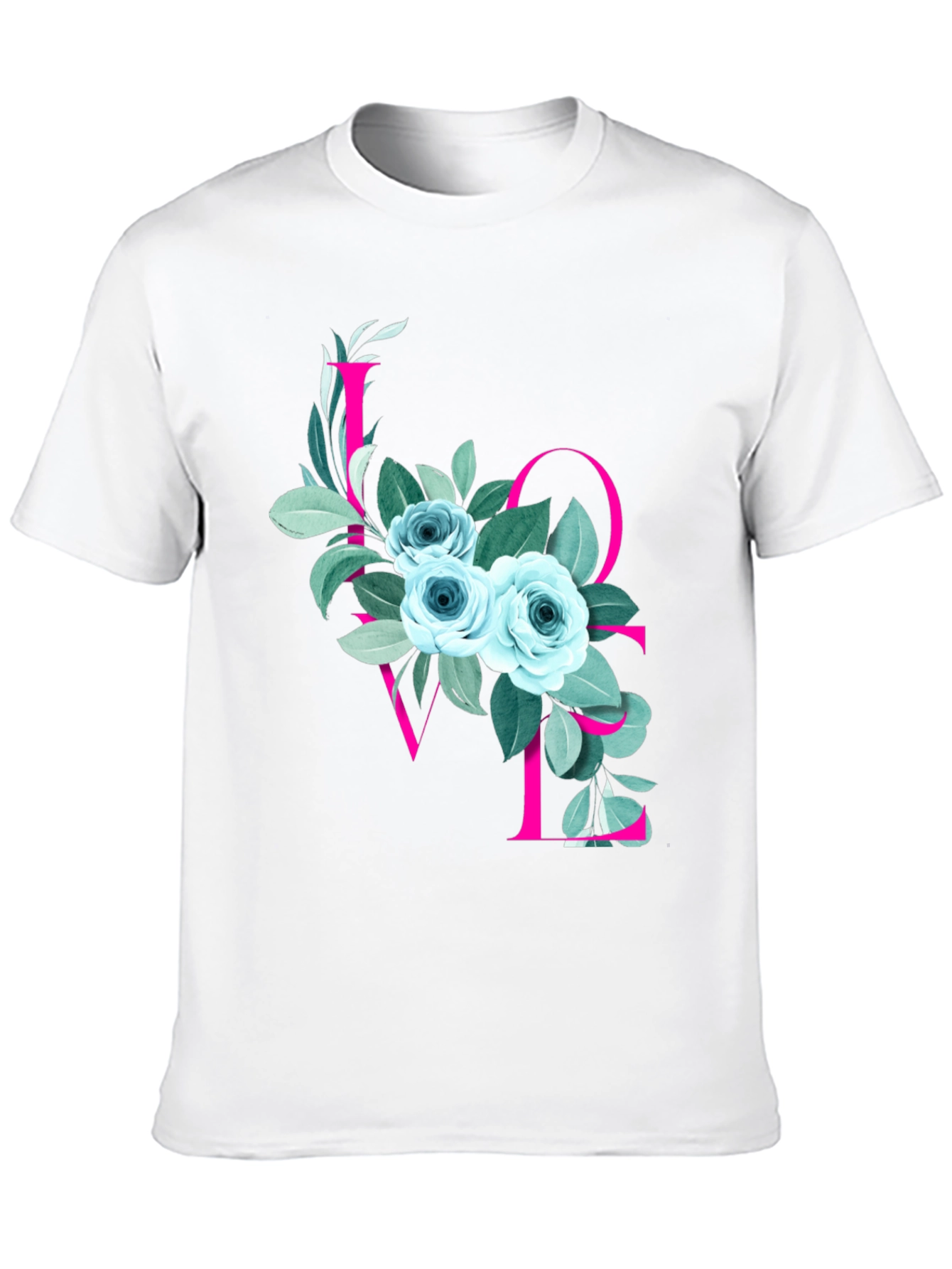 Floral LOVE Graphic T-Shirt - Stylish Mens Tee