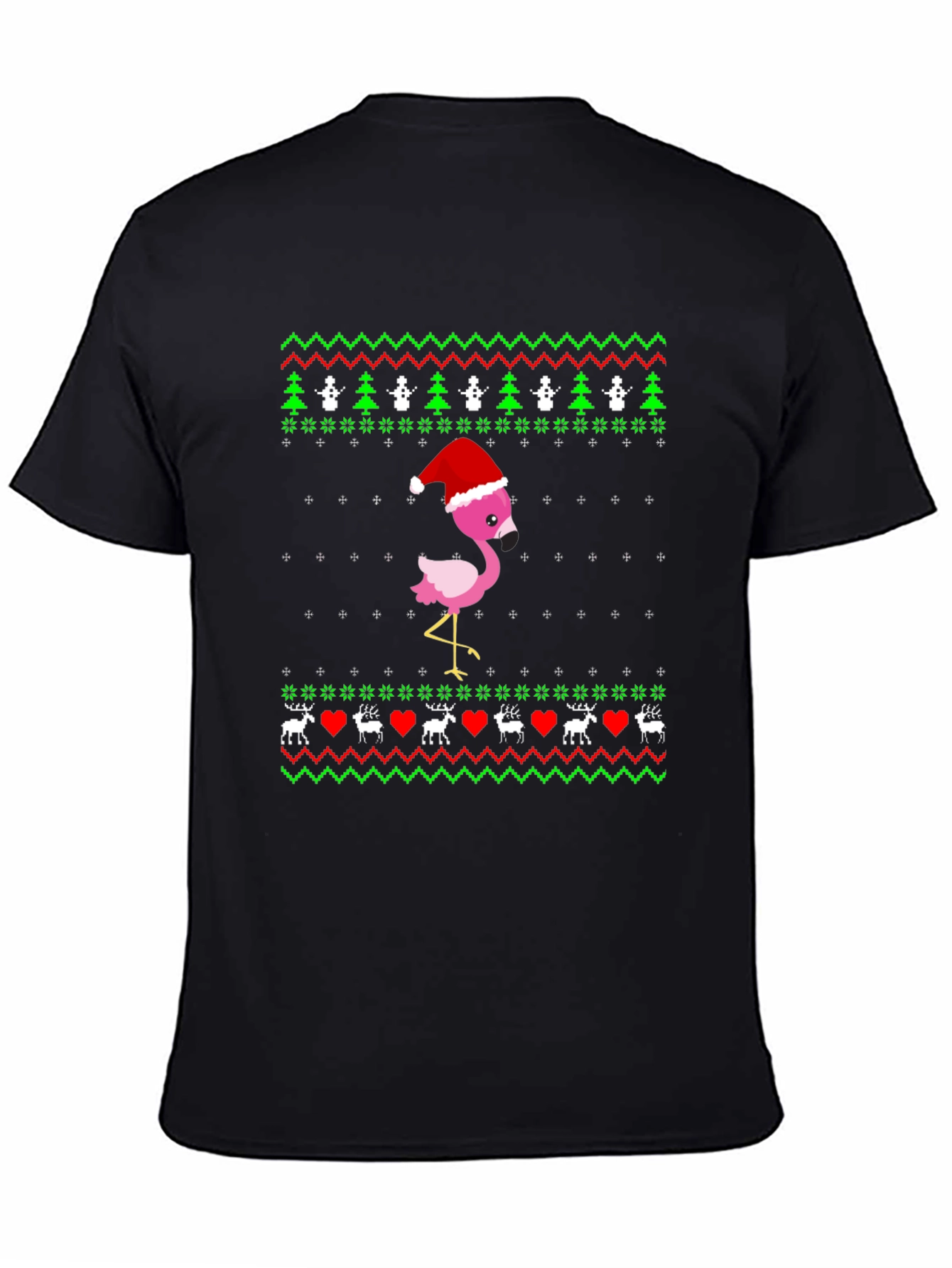 Festive Flamingo Ugly Christmas Sweater Tee