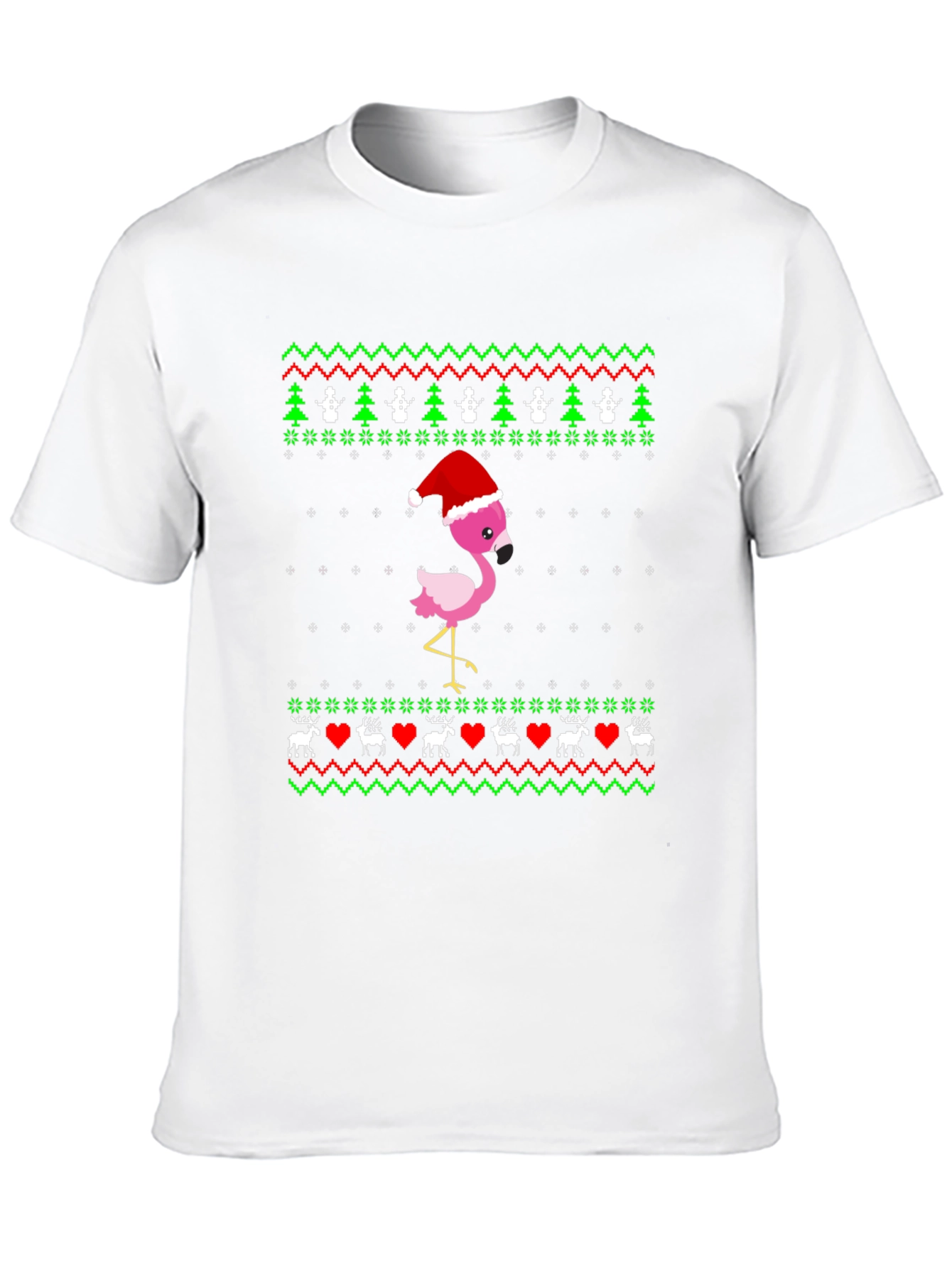 Festive Flamingo Ugly Christmas Sweater Tee