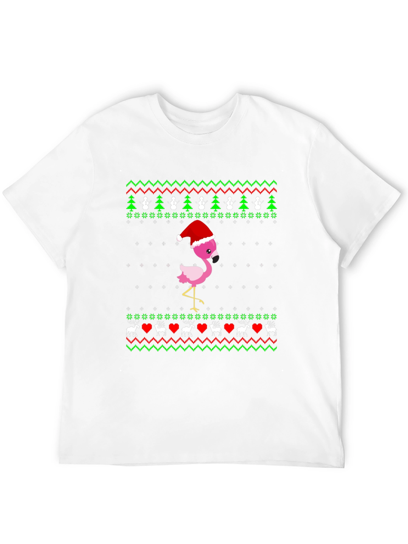 Festive Flamingo Ugly Christmas Sweater Tee