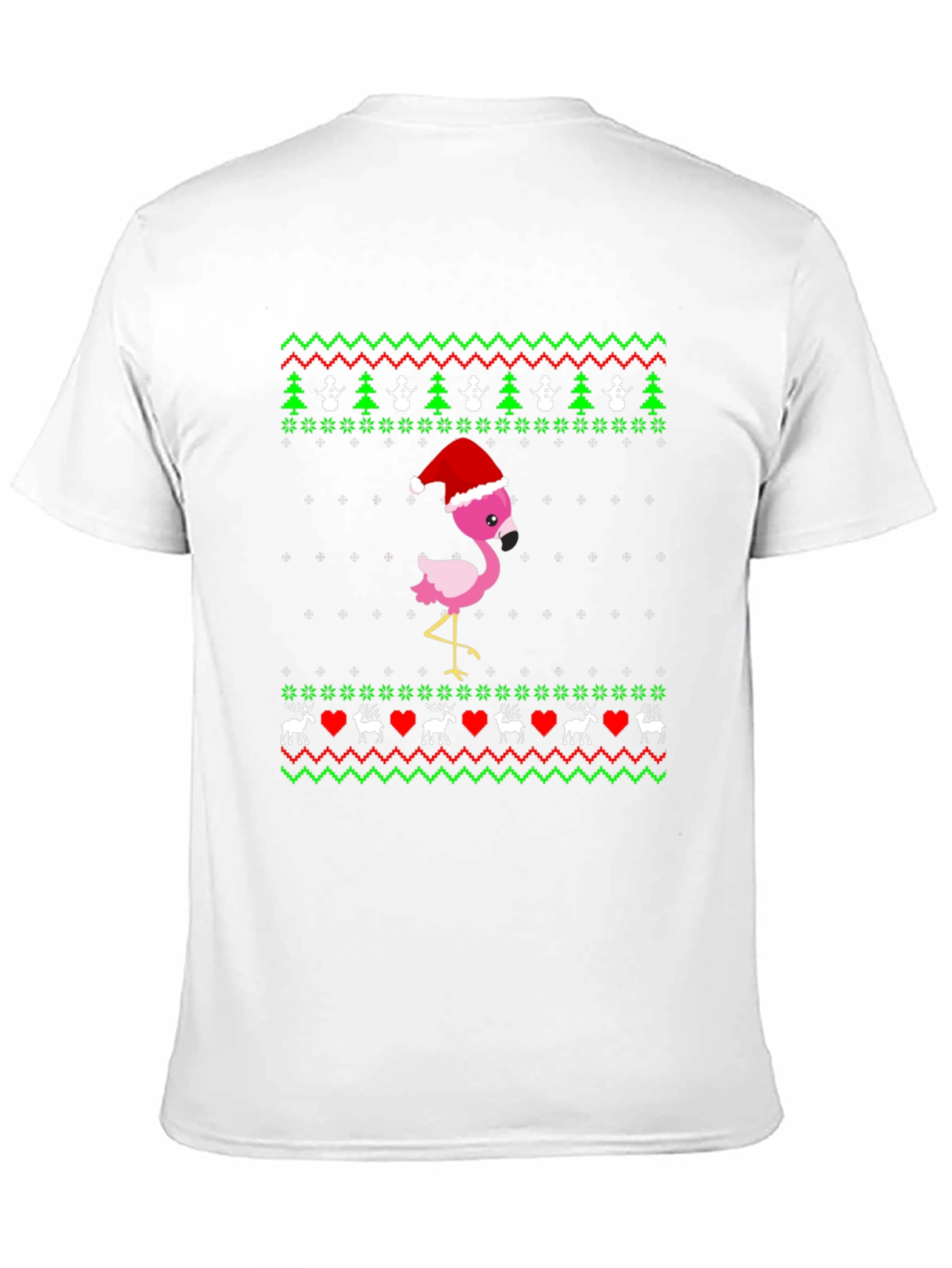 Festive Flamingo Ugly Christmas Sweater Tee