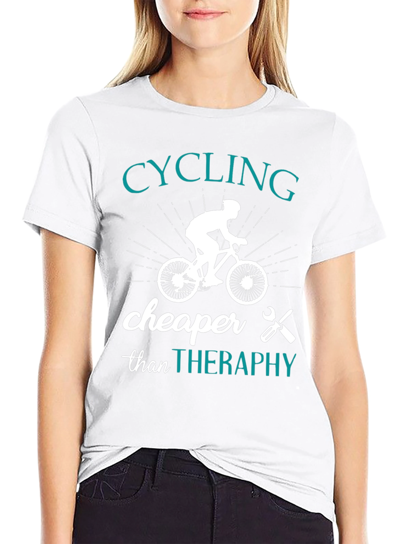 Cycling Cheaper Than Therapy Graphic T-Shirt