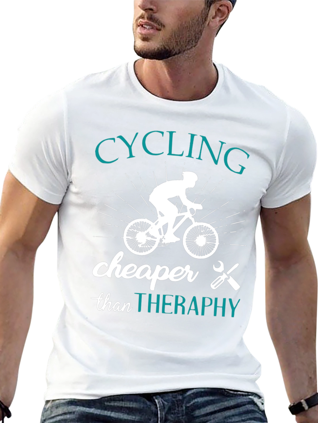 Cycling Cheaper Than Therapy Graphic T-Shirt
