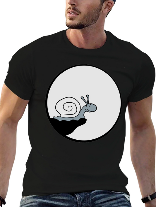 Snail Graphic Tee - Black Cotton T-Shirt