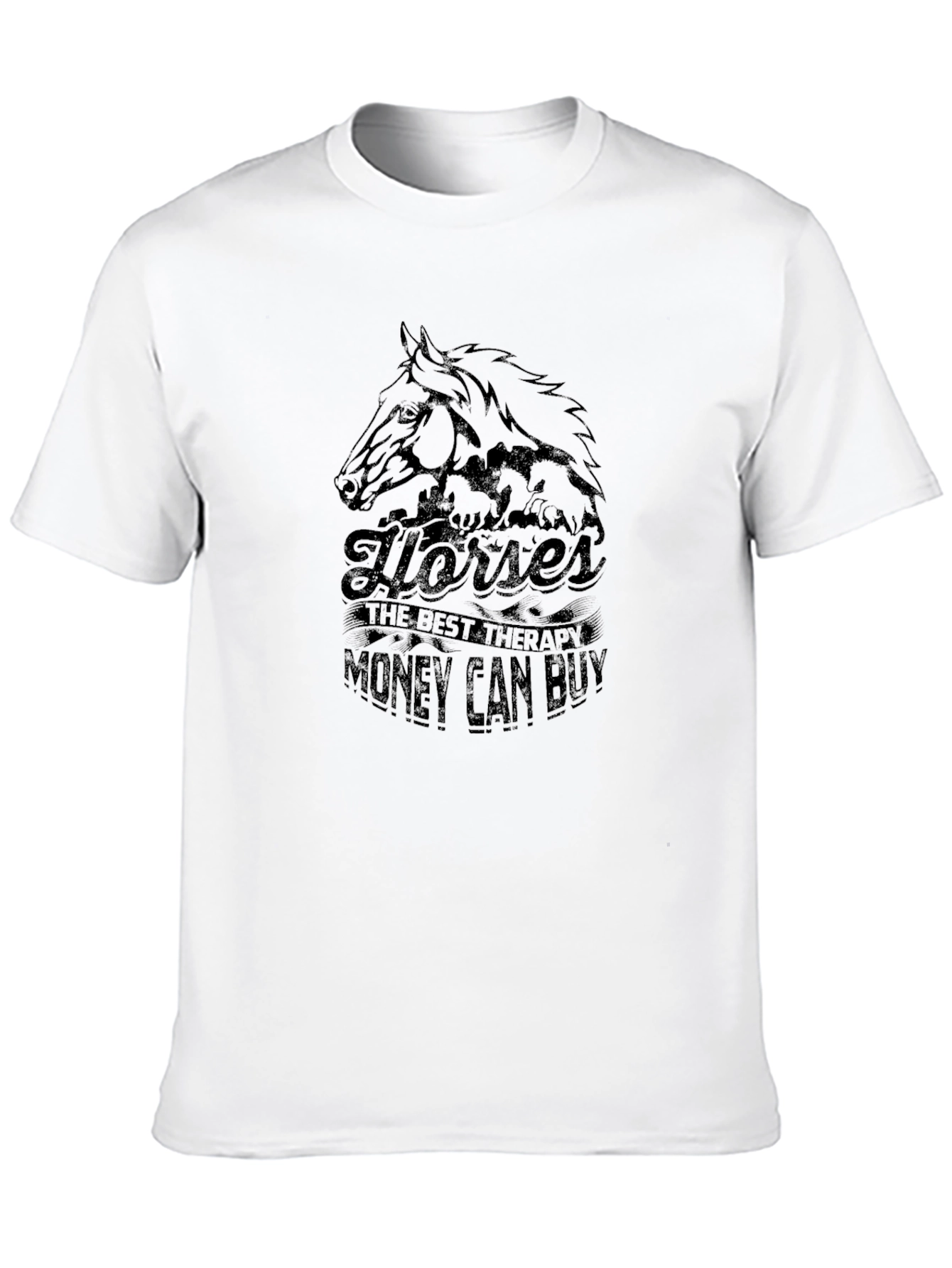Horses Best Therapy Mens Graphic T-Shirt