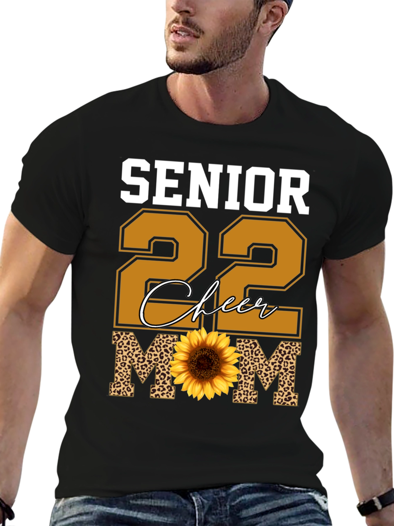 Senior 22 Cheer Mom Sunflower T-Shirt