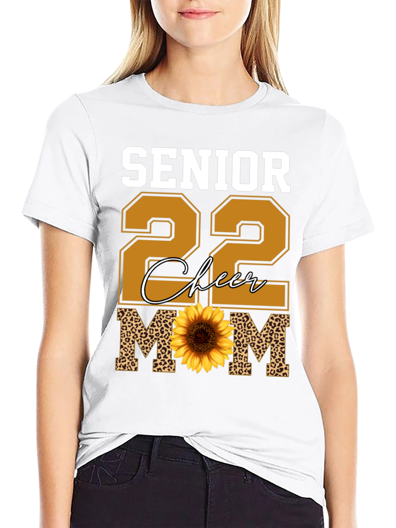 Senior 22 Cheer Mom Sunflower T-Shirt