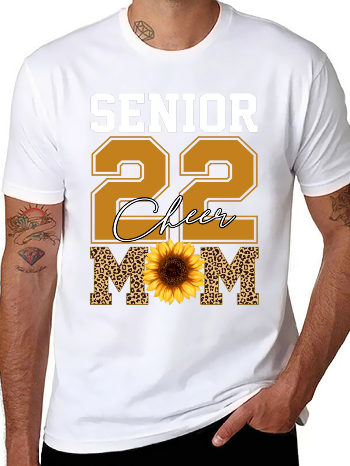 Senior 22 Cheer Mom Sunflower T-Shirt